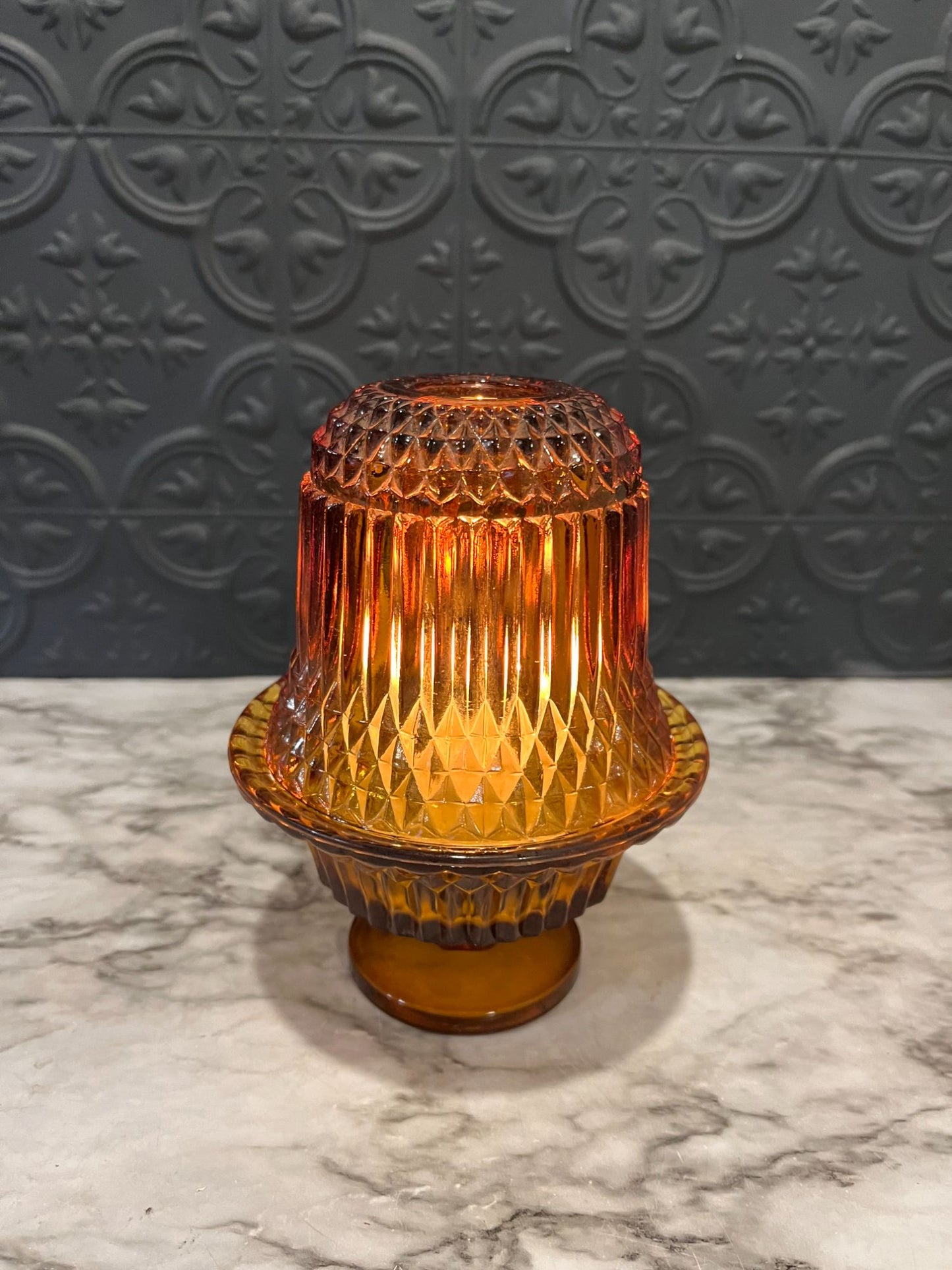 Amber Glass Fairy Lamp