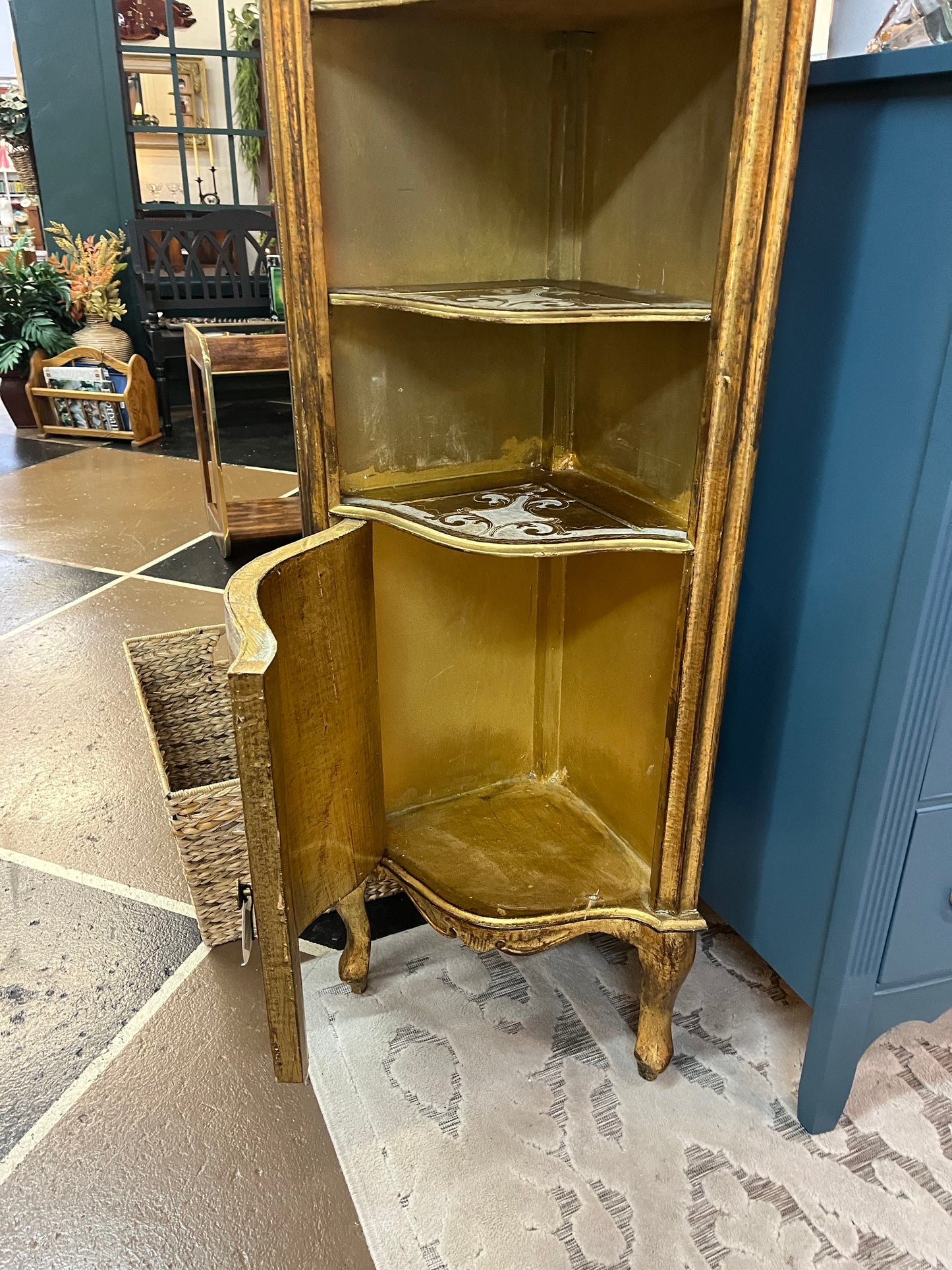 Florentine Corner Shelf Cabinet