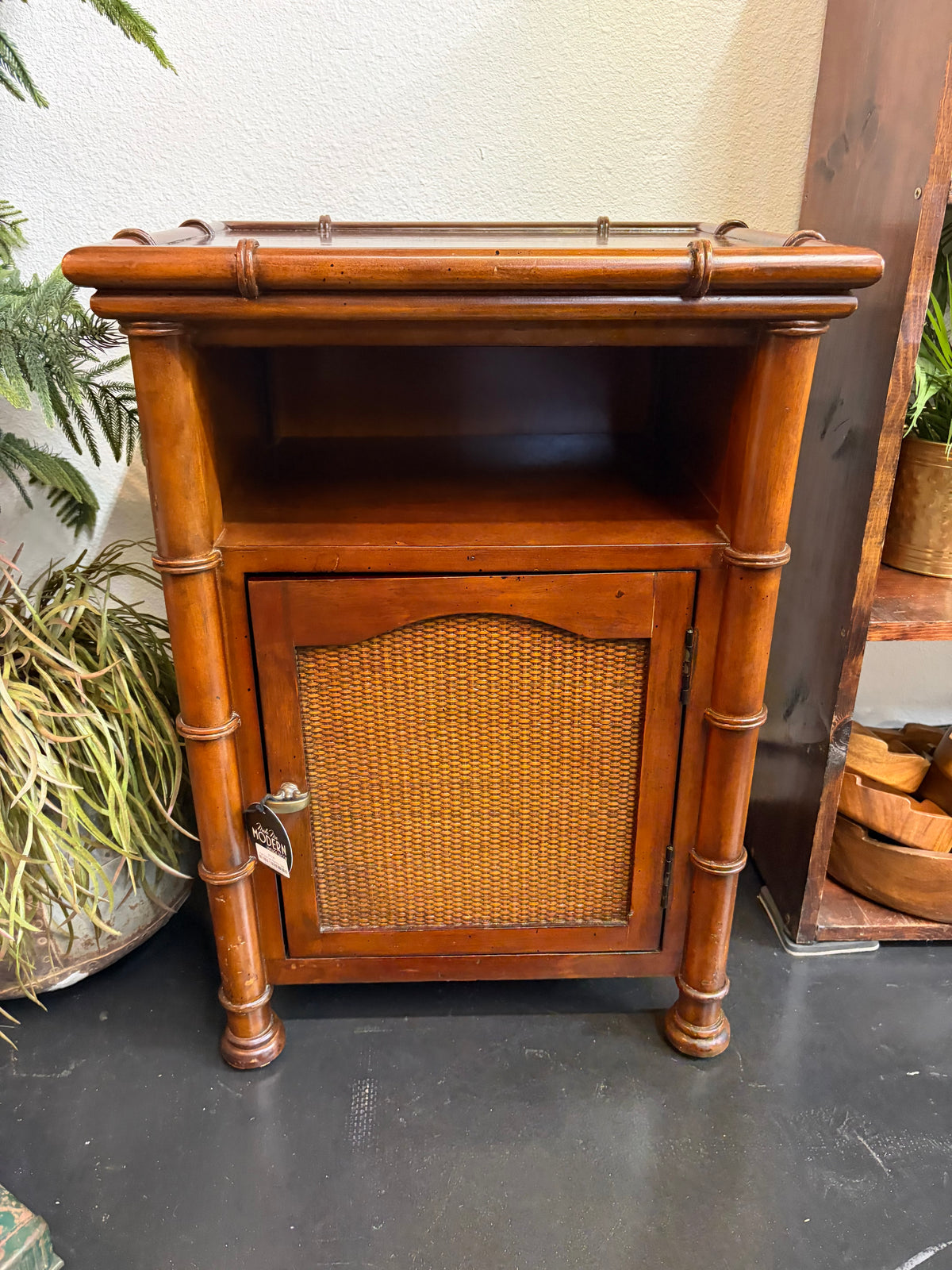 Pier One Dark Bamboo Side Table Cabinet