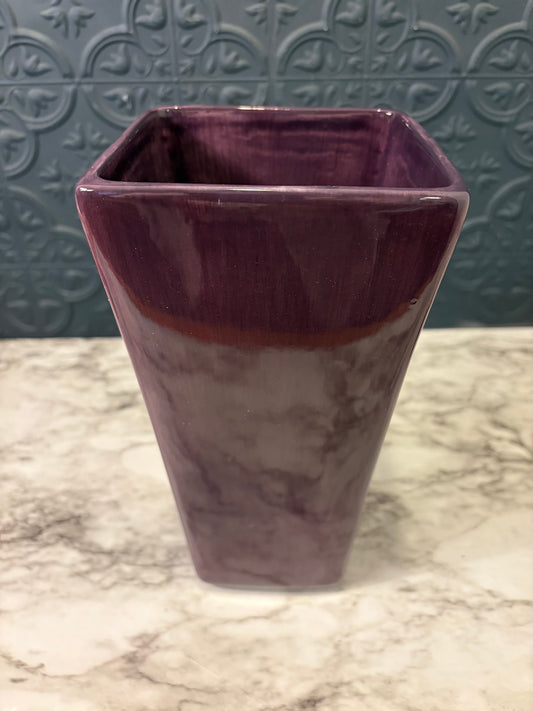 Ceramic Glazed Purple Pottery Barn Vase