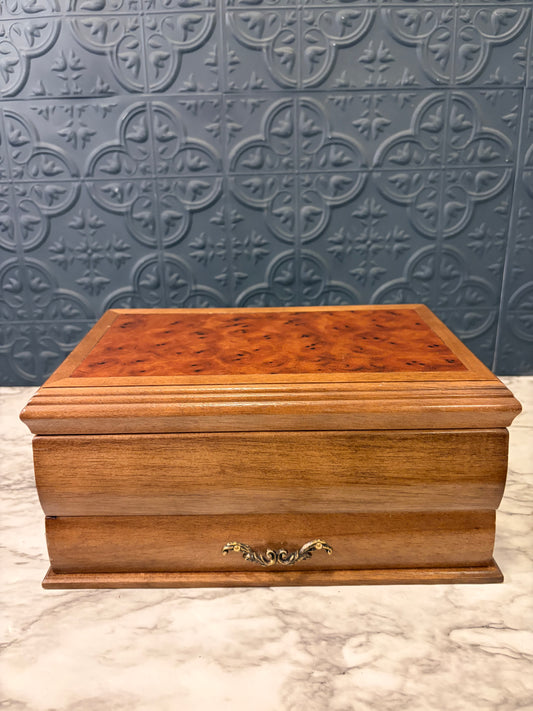 Mele Wood Jewelry Box with Burlwood Top
