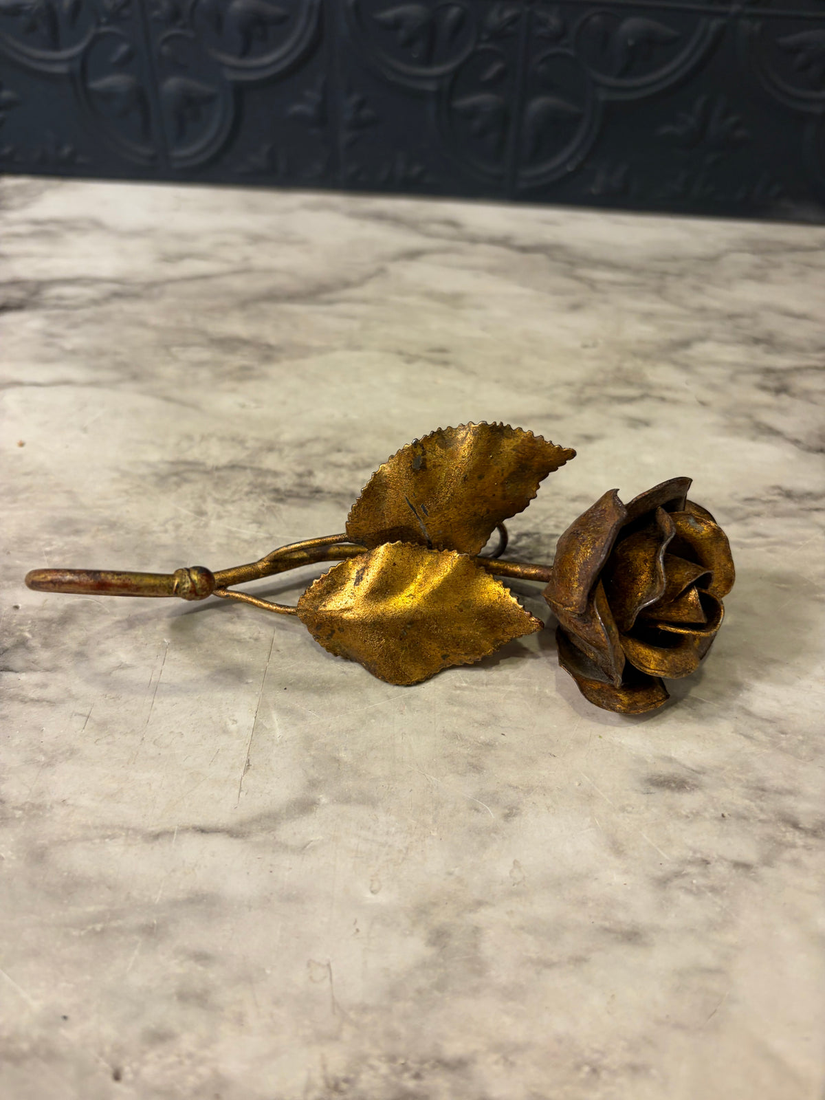 Small Gold Gilt Rose Wall Hook
