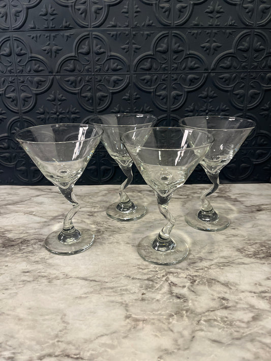 Zig Zag Martini Glass set of 4