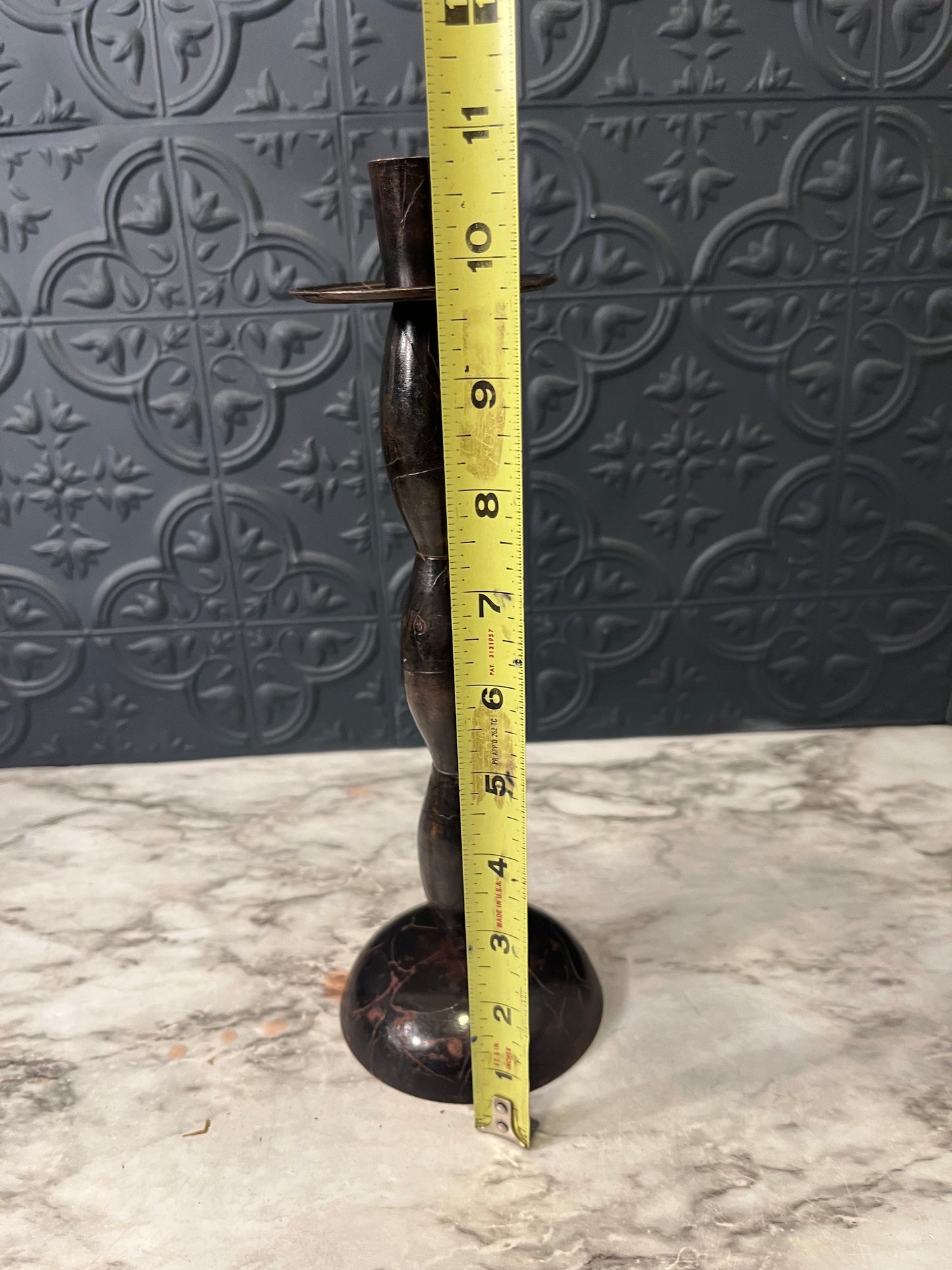 Brown Metal Candle Holder with Bubble style