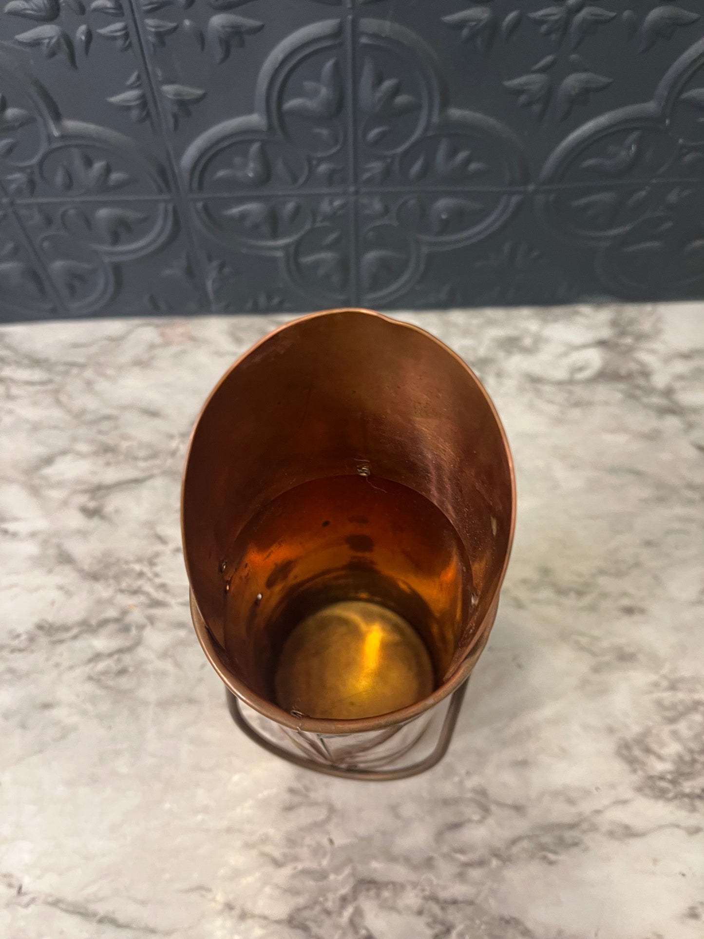 Small Cylinder Copper and Brass Matchstick holder