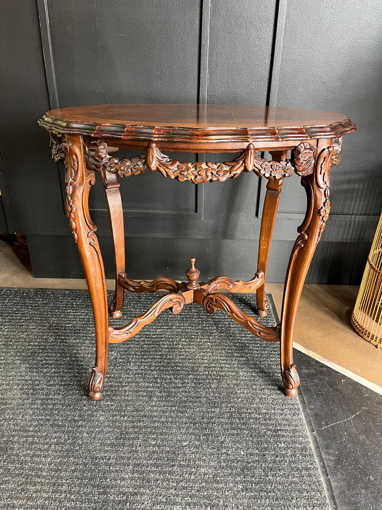 Antique French Walnut carved wood table