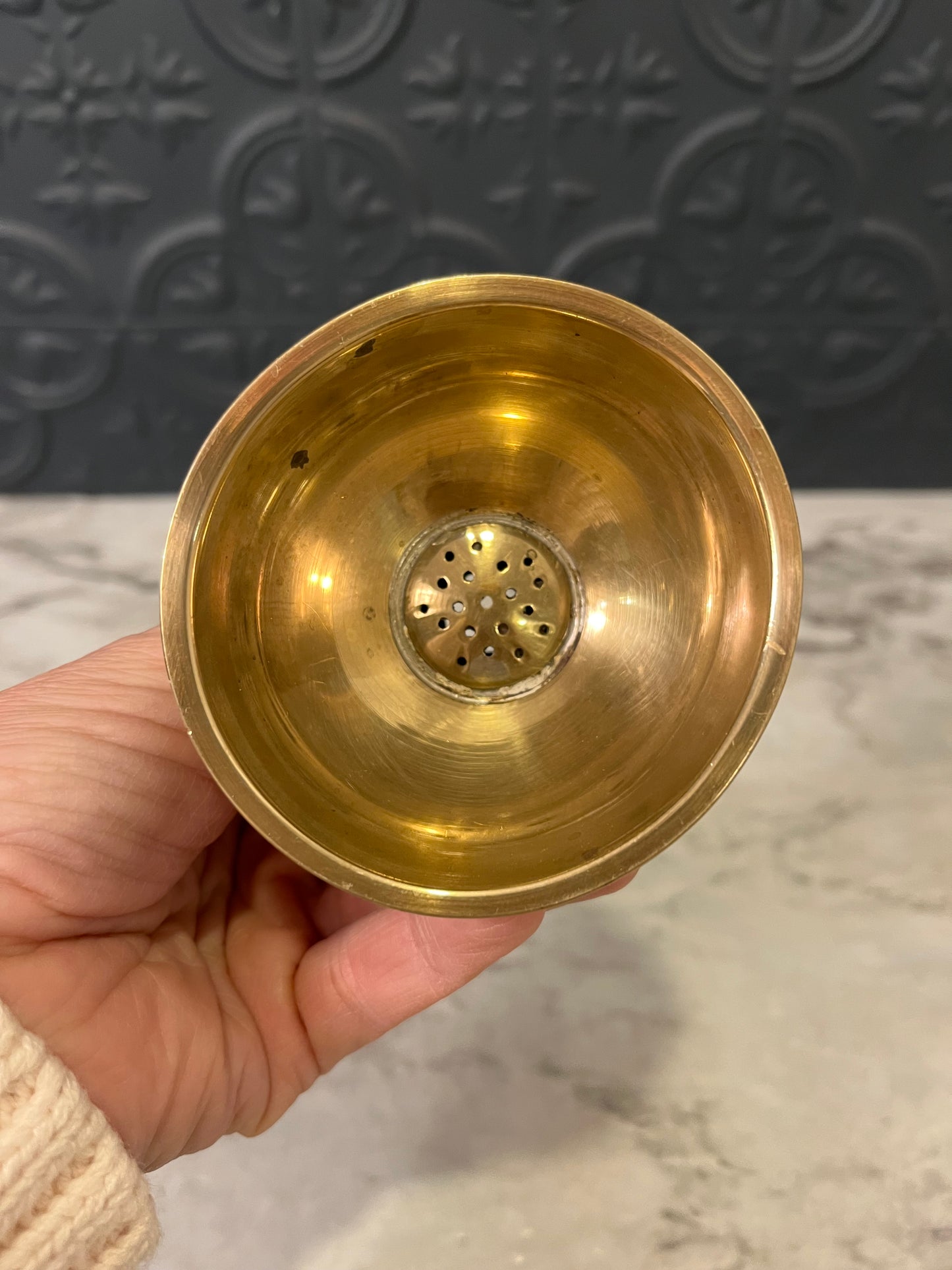 3.25” Brass Candle Holder with Bell Shape Base