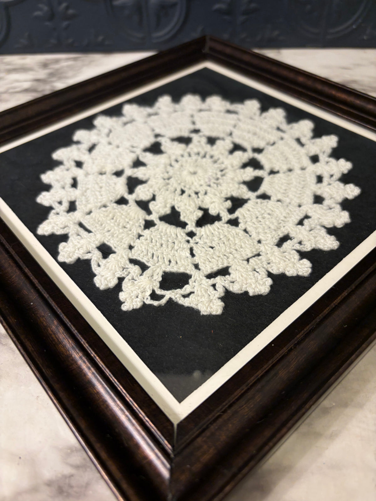 9.5" Doiley Framed Open Stitch