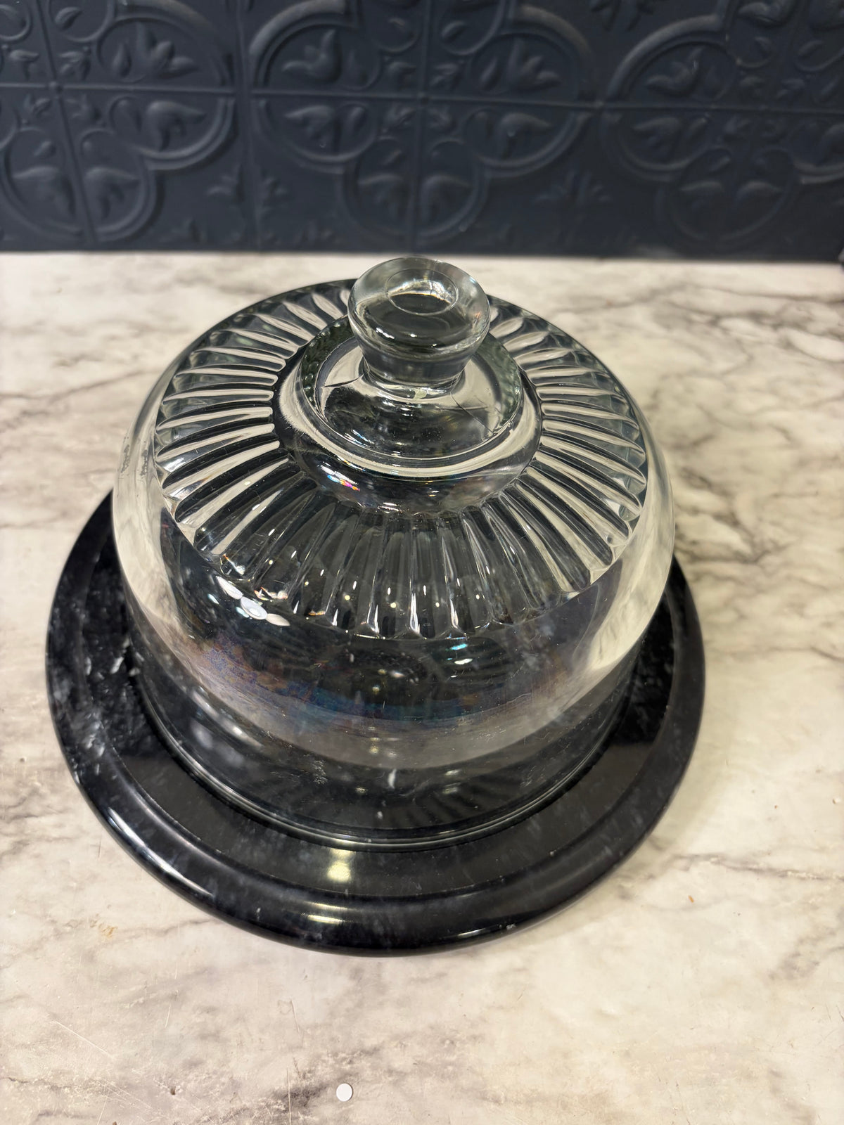 Black Marble Cheese Dome