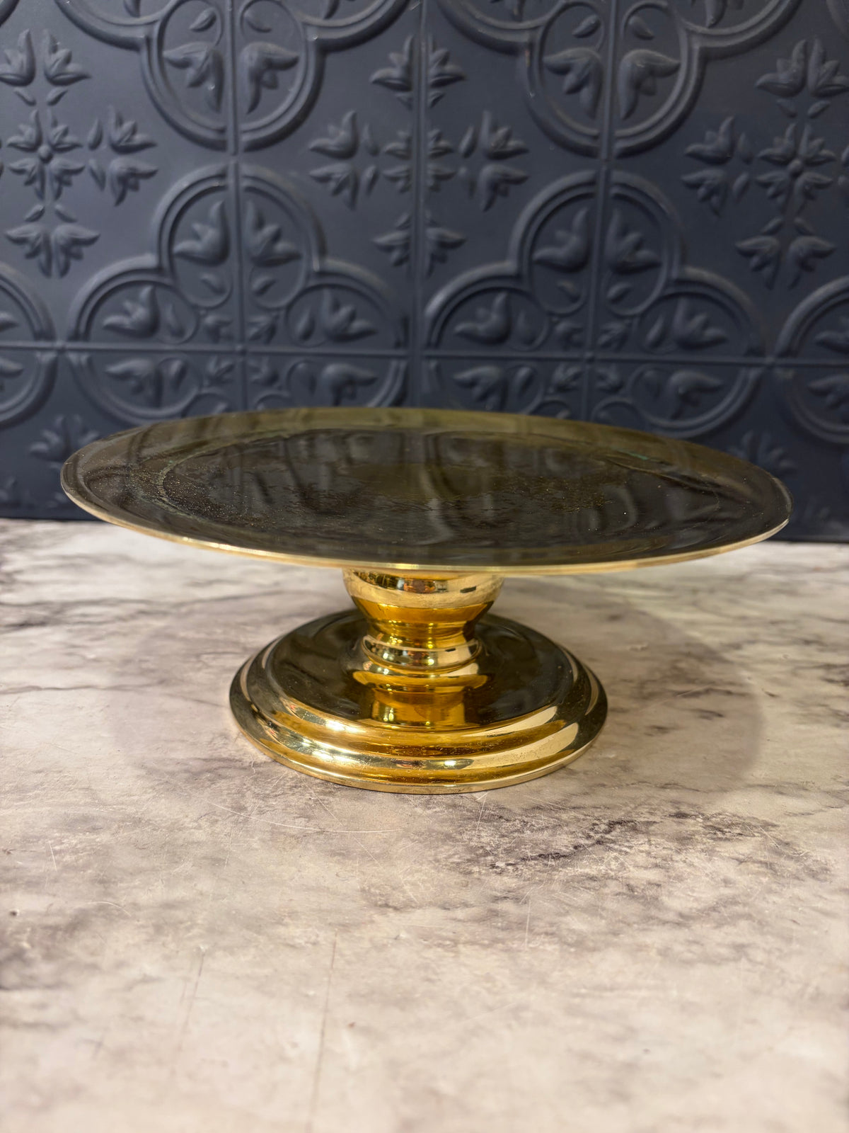7" Brass Pillar Holder 3.75" H
