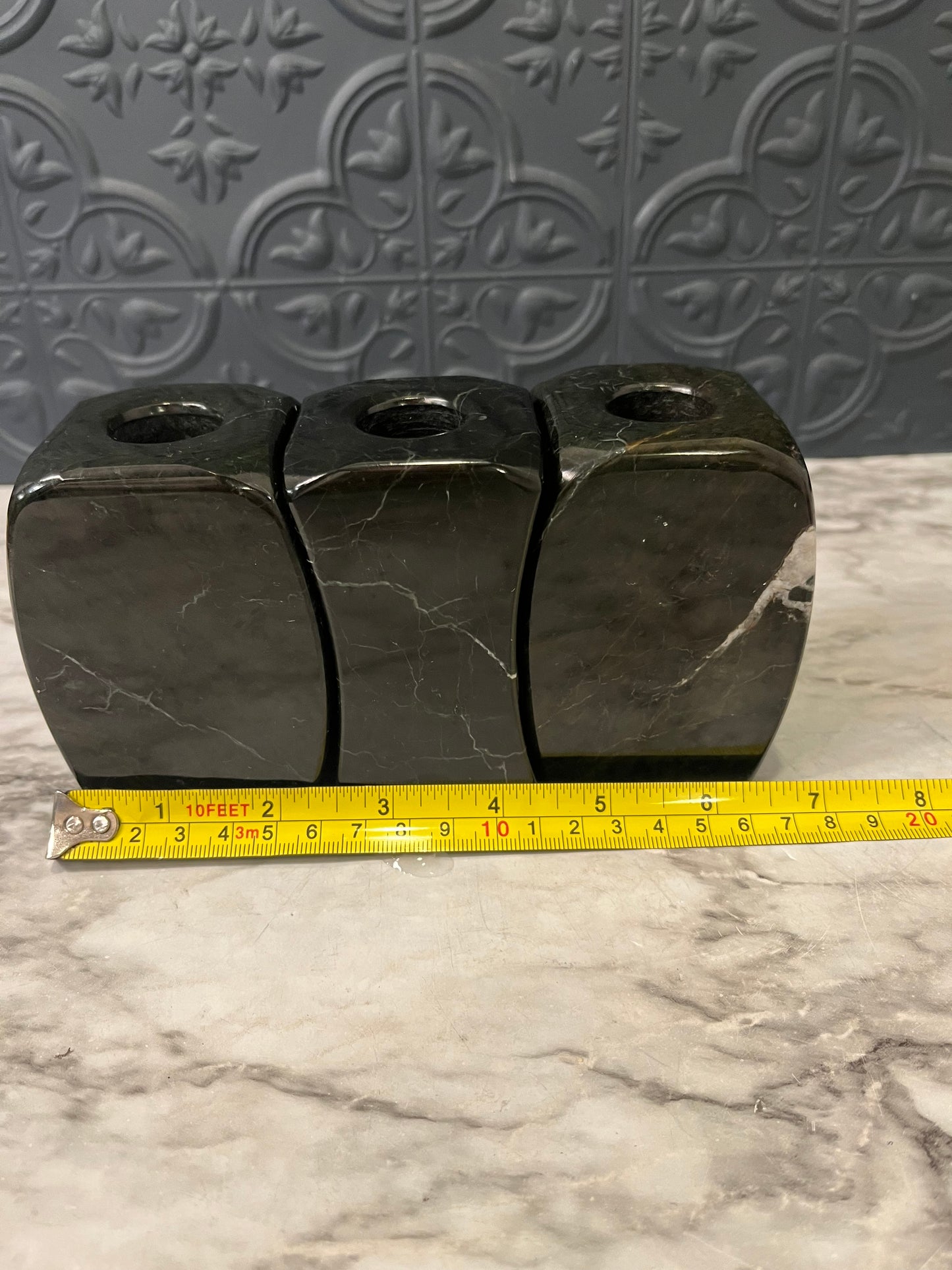 Stone Candleholder 3 Piece
