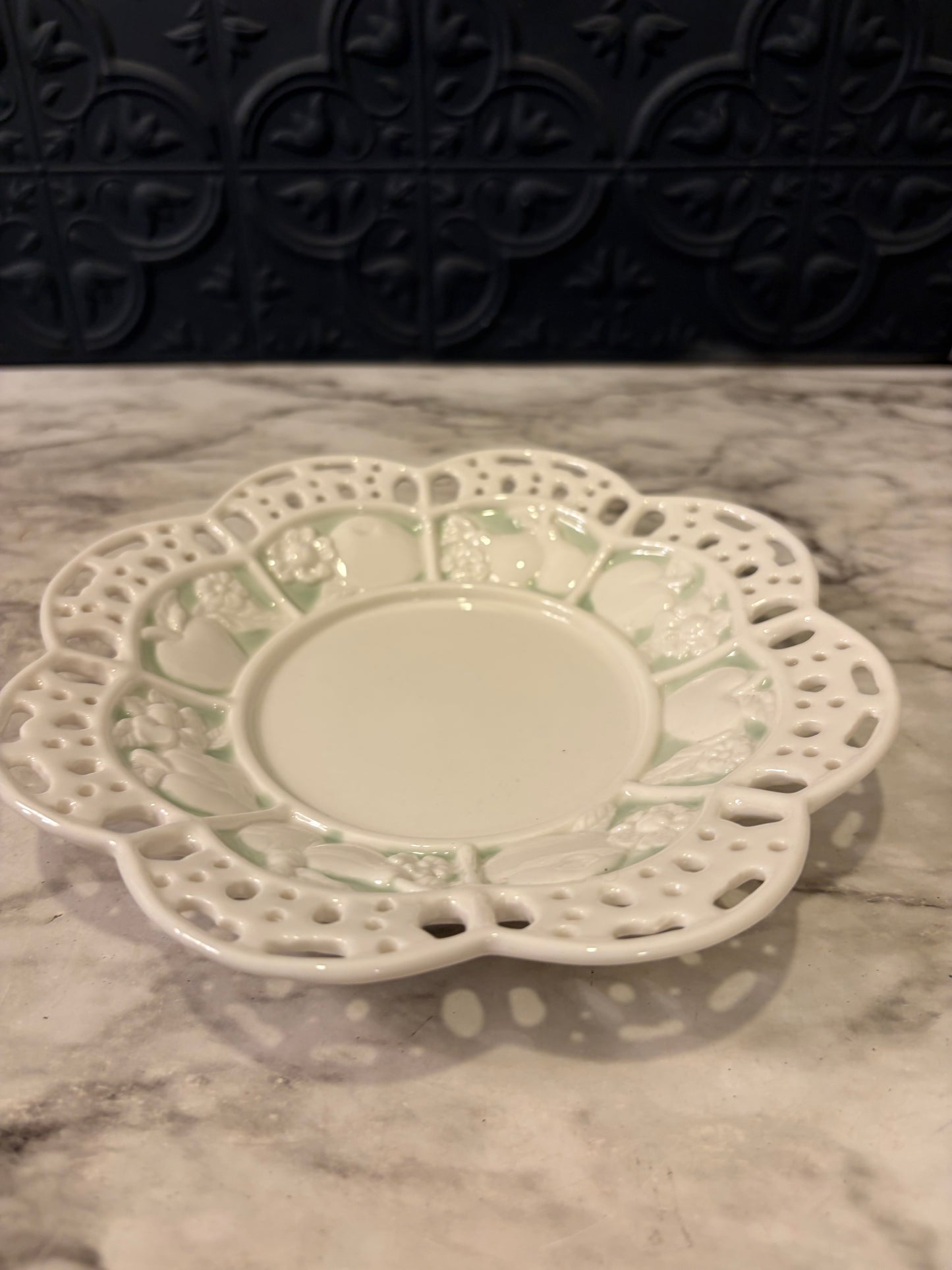 Avon China Porcelain Plate with Light Green Fruit Detail