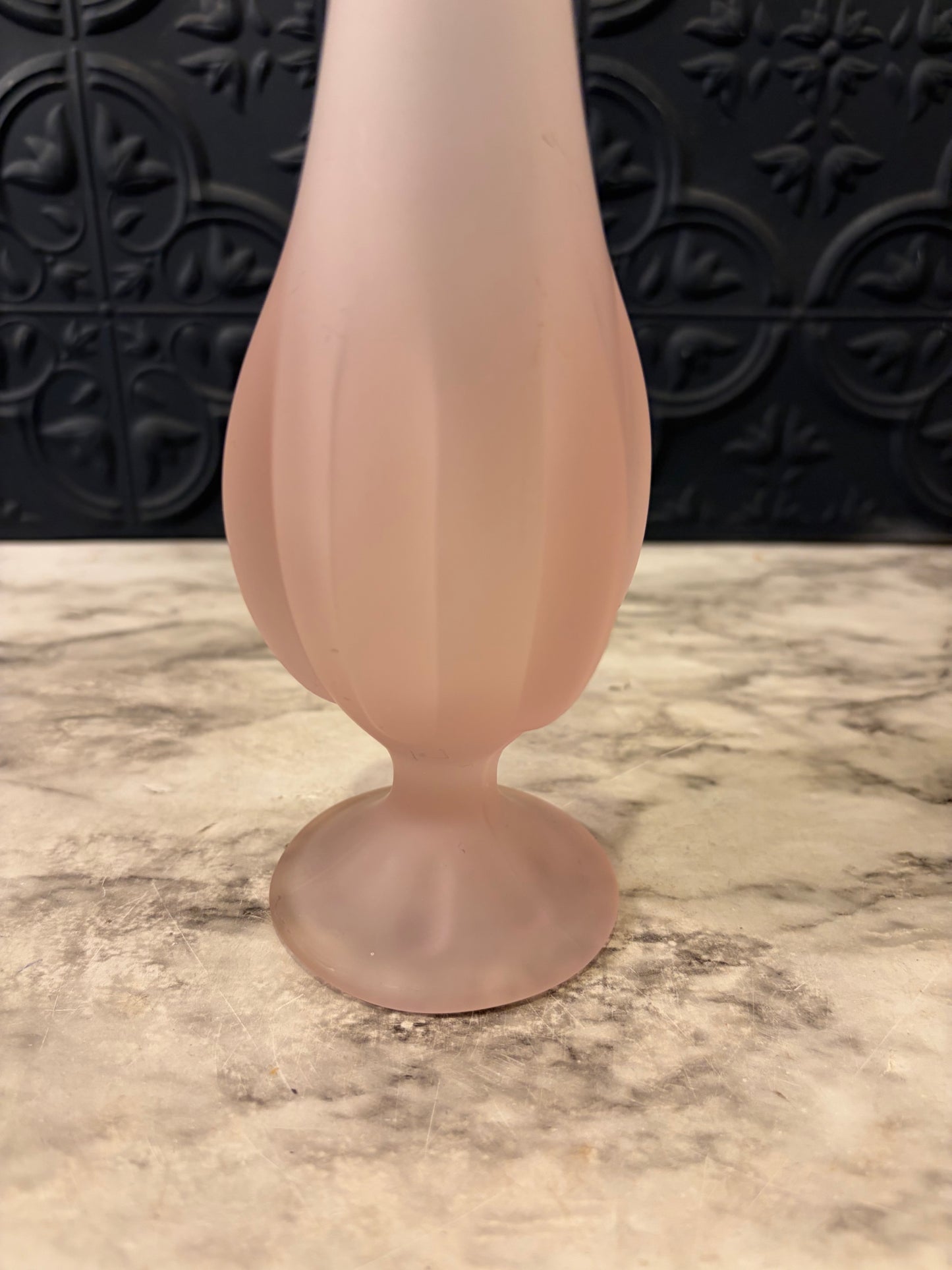 Satin Pink Viking Six Petal Swung Vase 13"