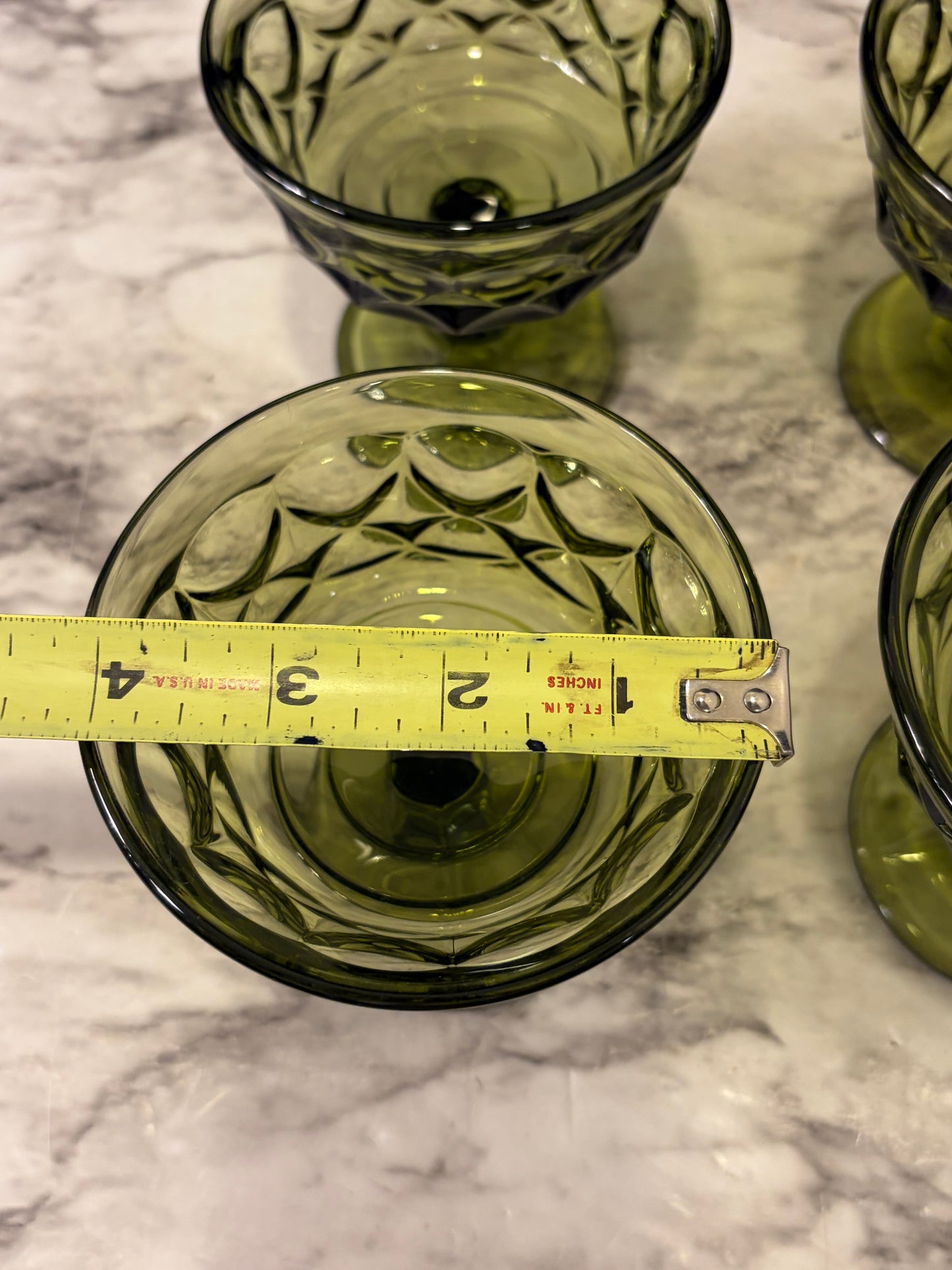 Noritake avacado Green Sherbert Glass set of 4