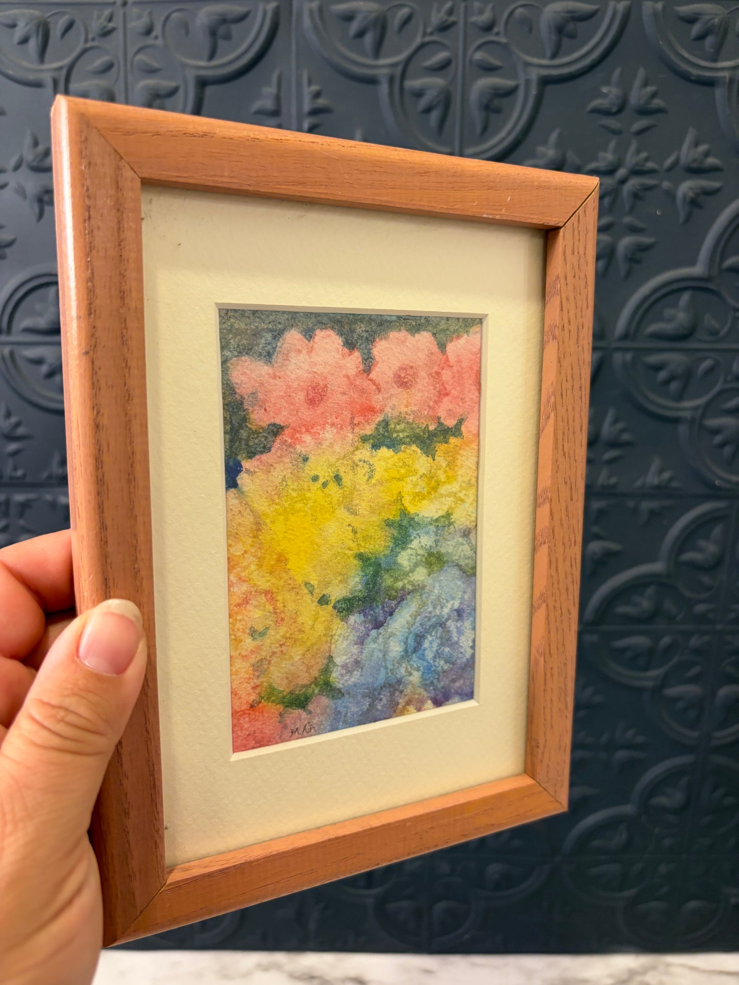 Blue Rose Art Framed