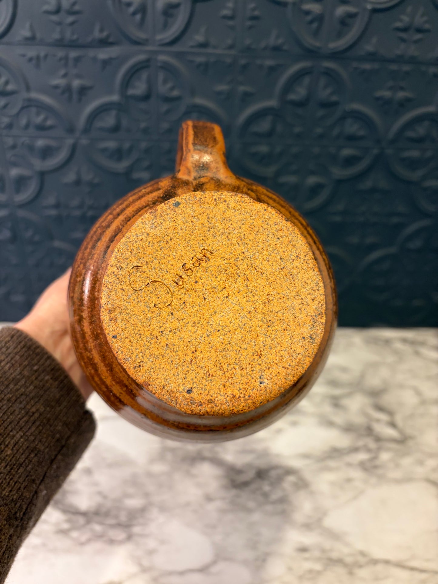 Studio Pottery Brown Pitcher