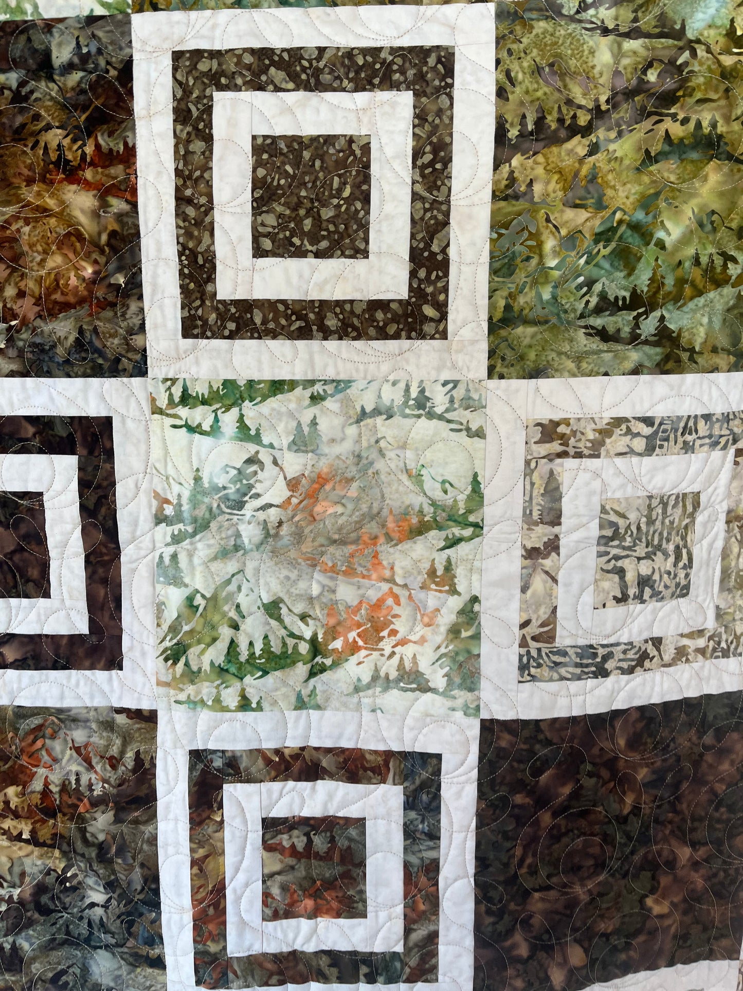 Patchwork Quilt Brown and Green