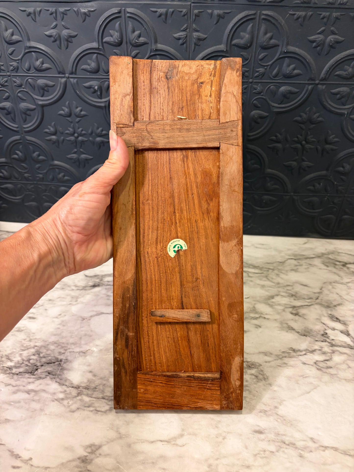 13"-19" Carved Wood Expandable Bookends