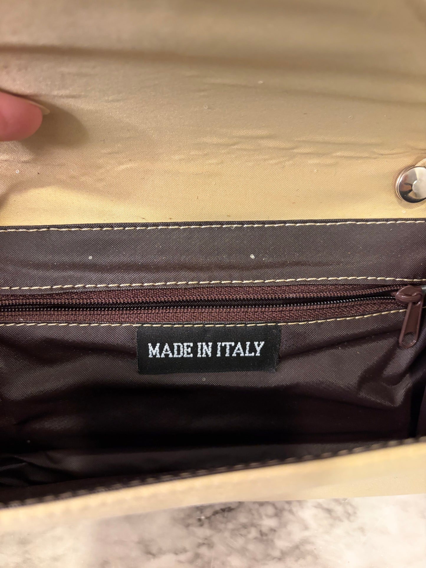 Italian Champagne Beaded Clutch