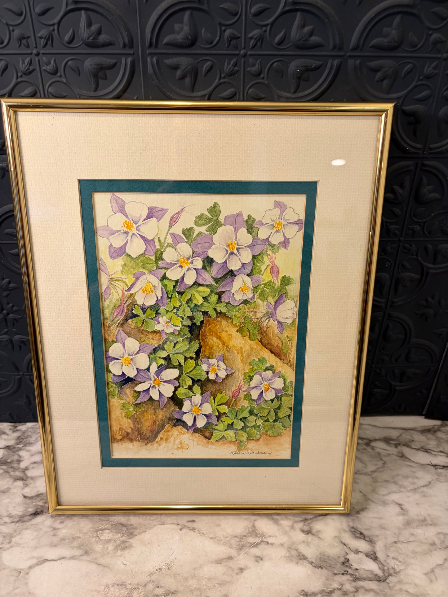 Columbine Watercolor by Mildred Anderson