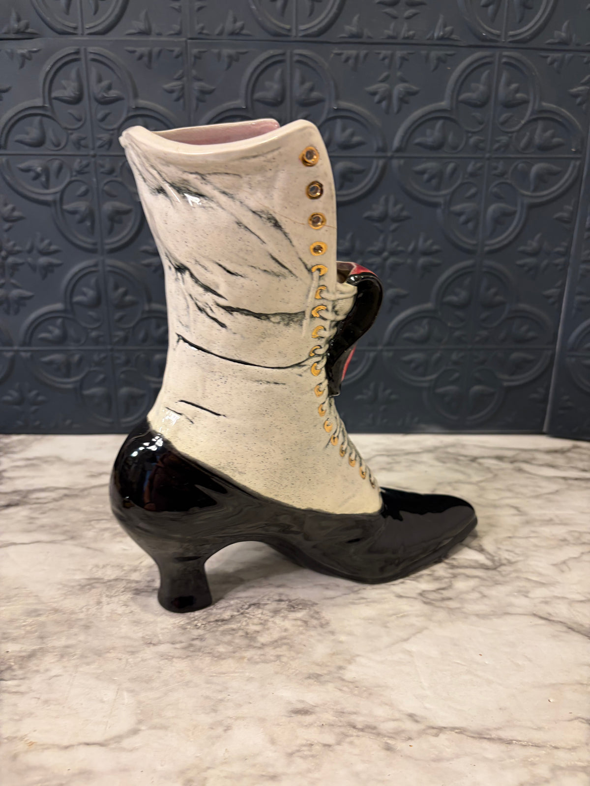 Homemade Victorian Boot Vase - AS IS