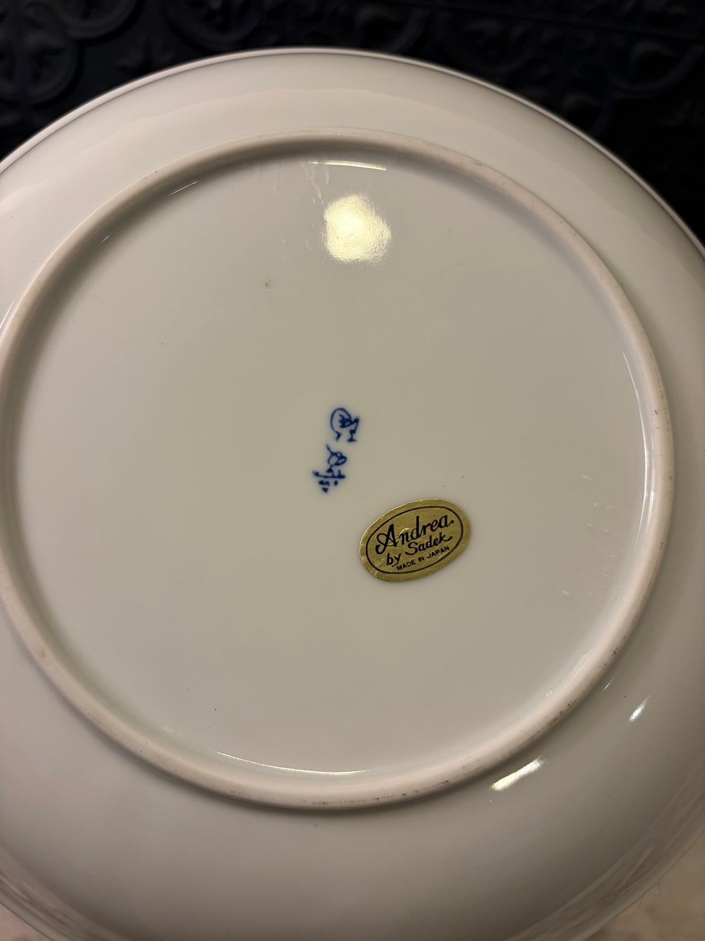 Andrea by Sadek Blue and White Plate