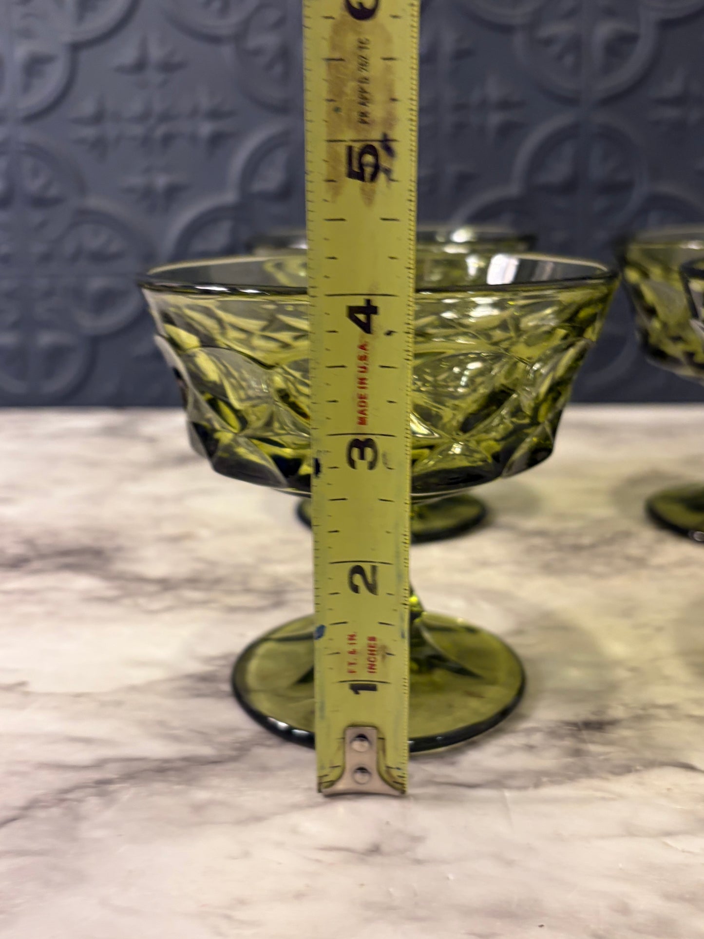 Noritake avacado Green Sherbert Glass set of 4