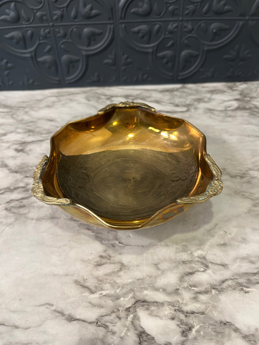 Brass Pinched Bowl with feet