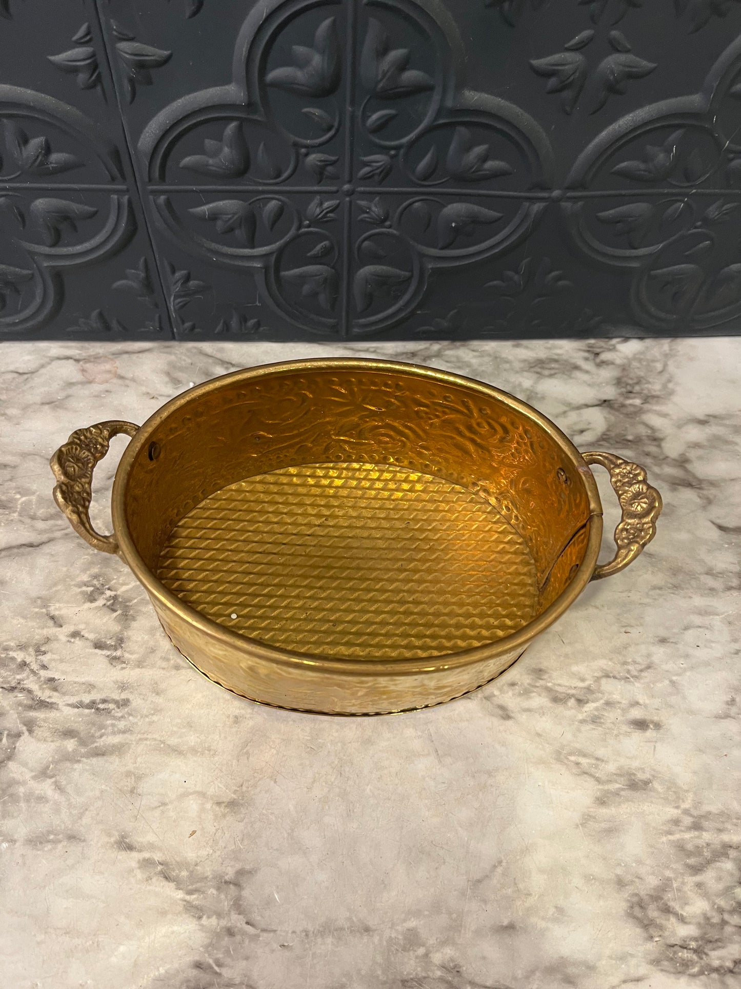 Brass Planter with Handles 6.5"