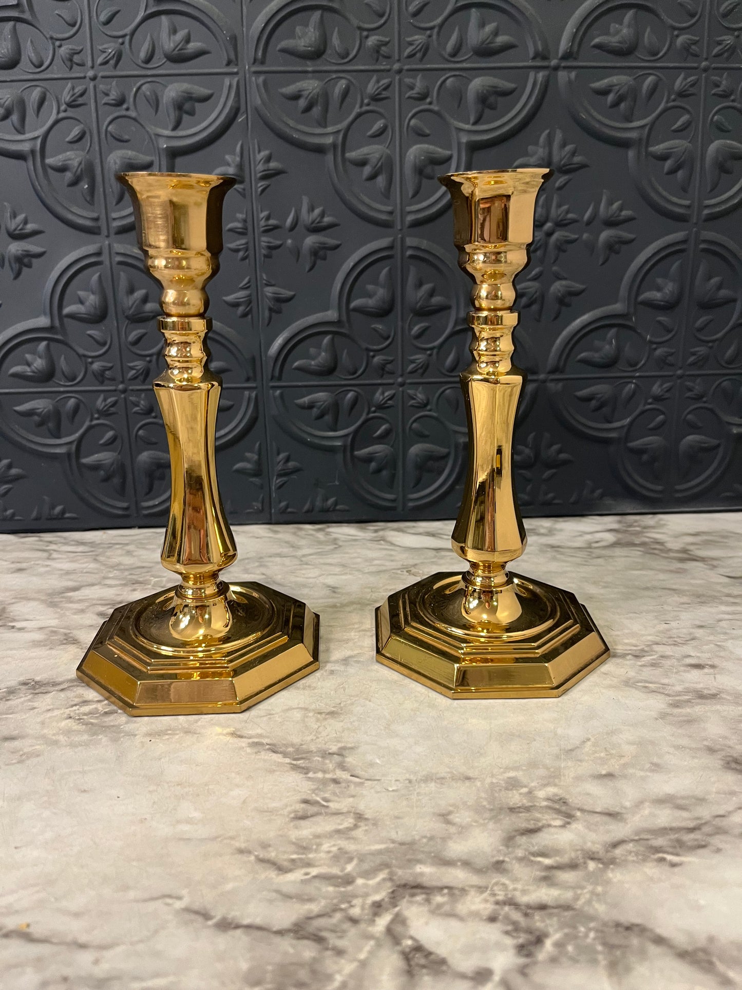 Valsan Brass Candle Holder Set of 2 6.75