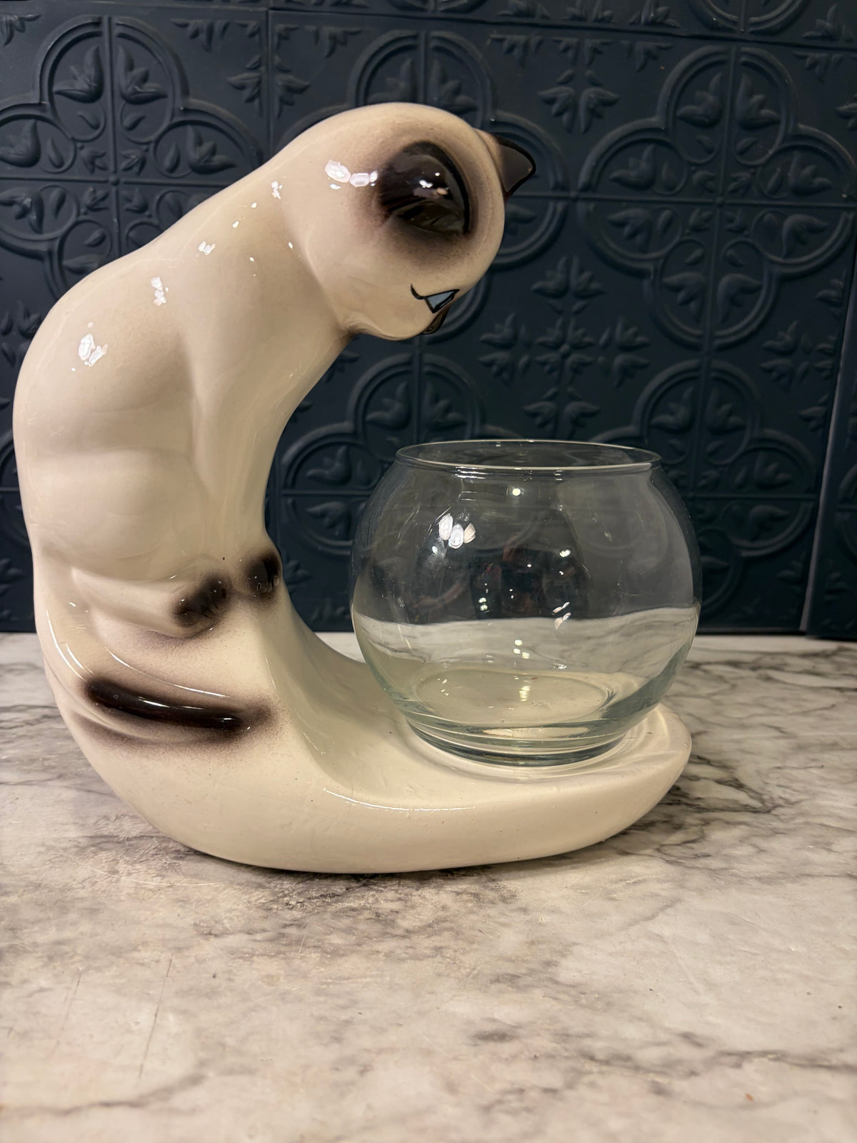 Cat overlooking Fishbowl Hobbyist Ceramic