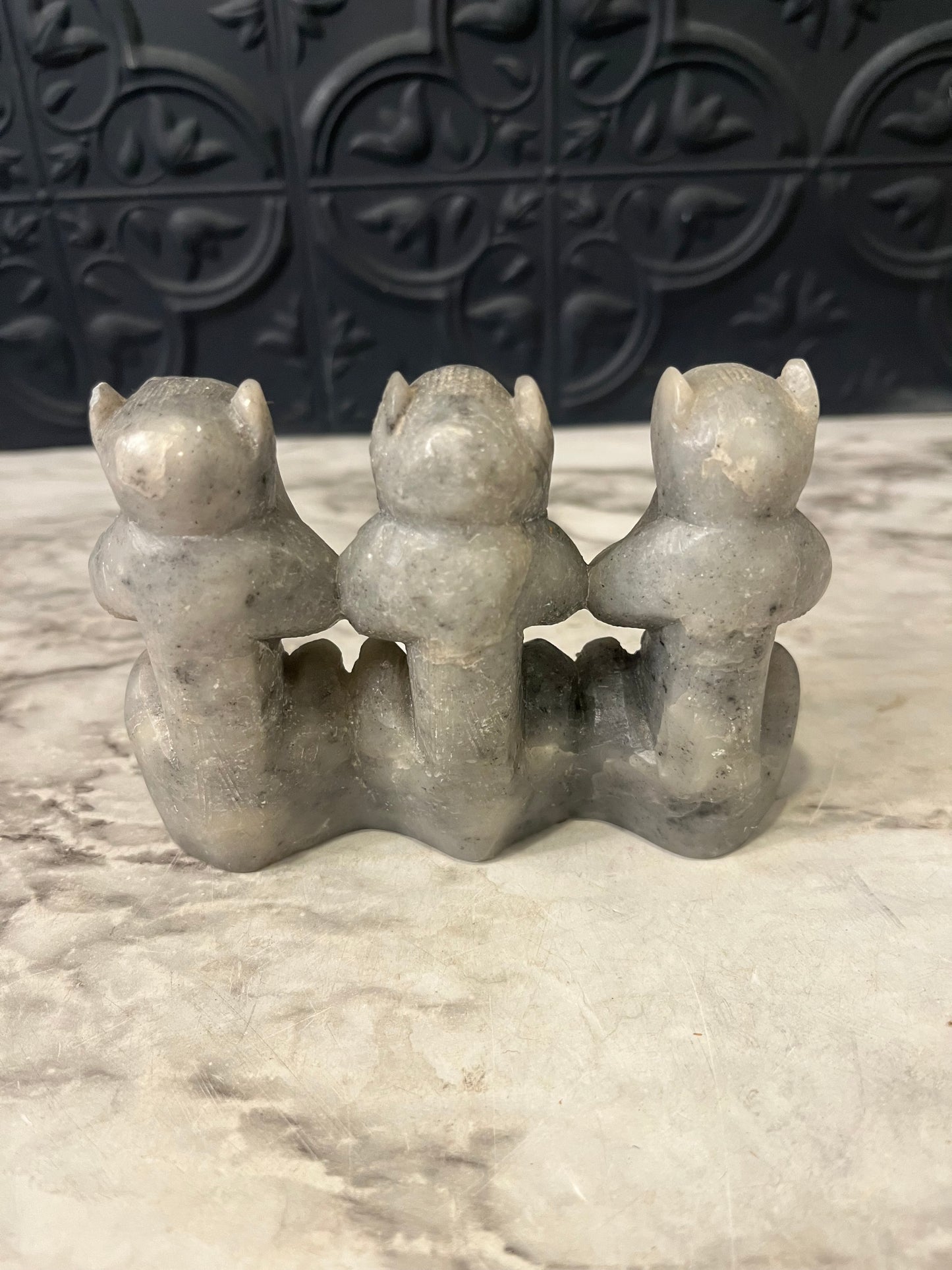 Three Monkey soapstone carving