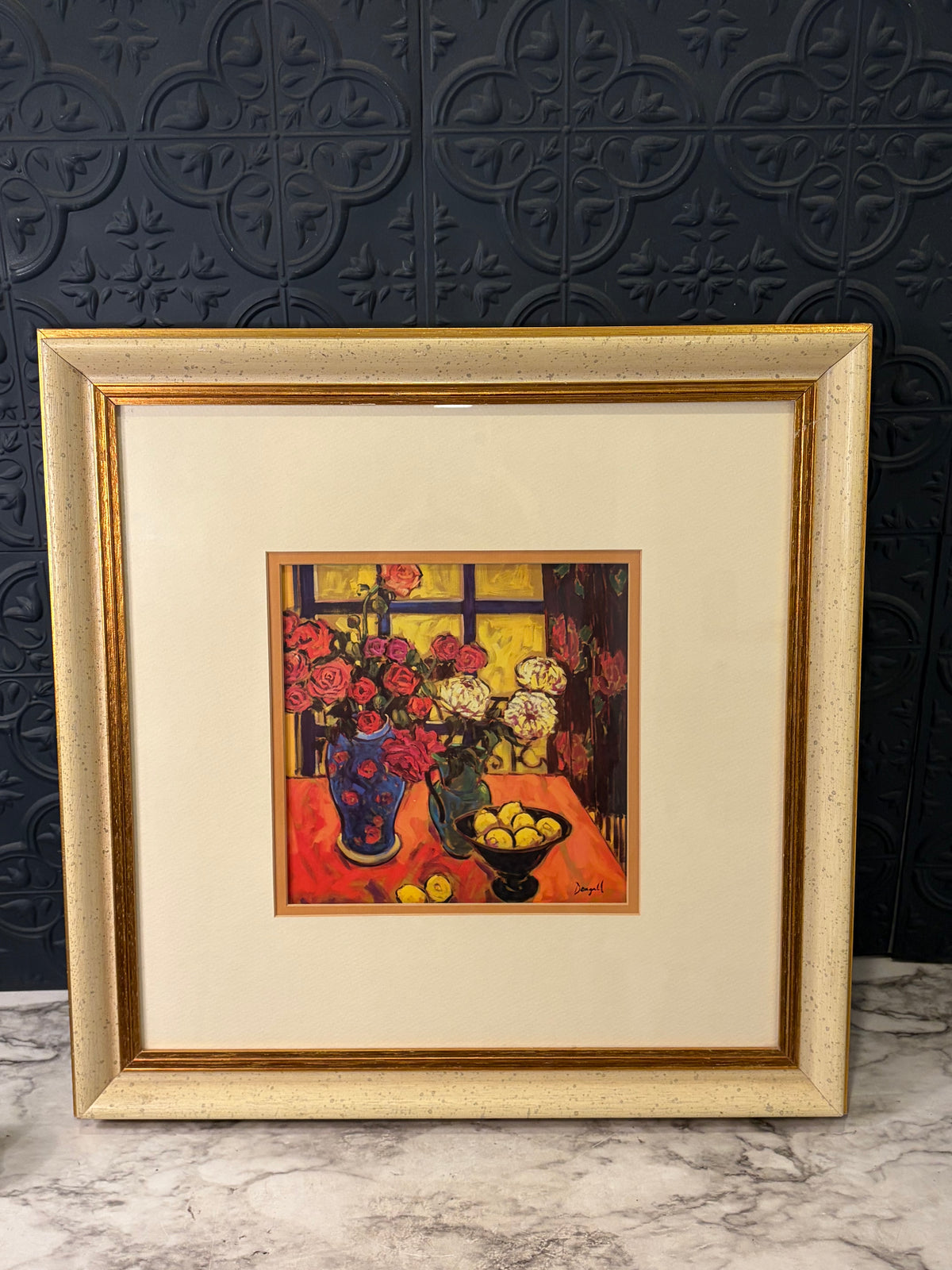 Print of Dougalls Roses  Framed