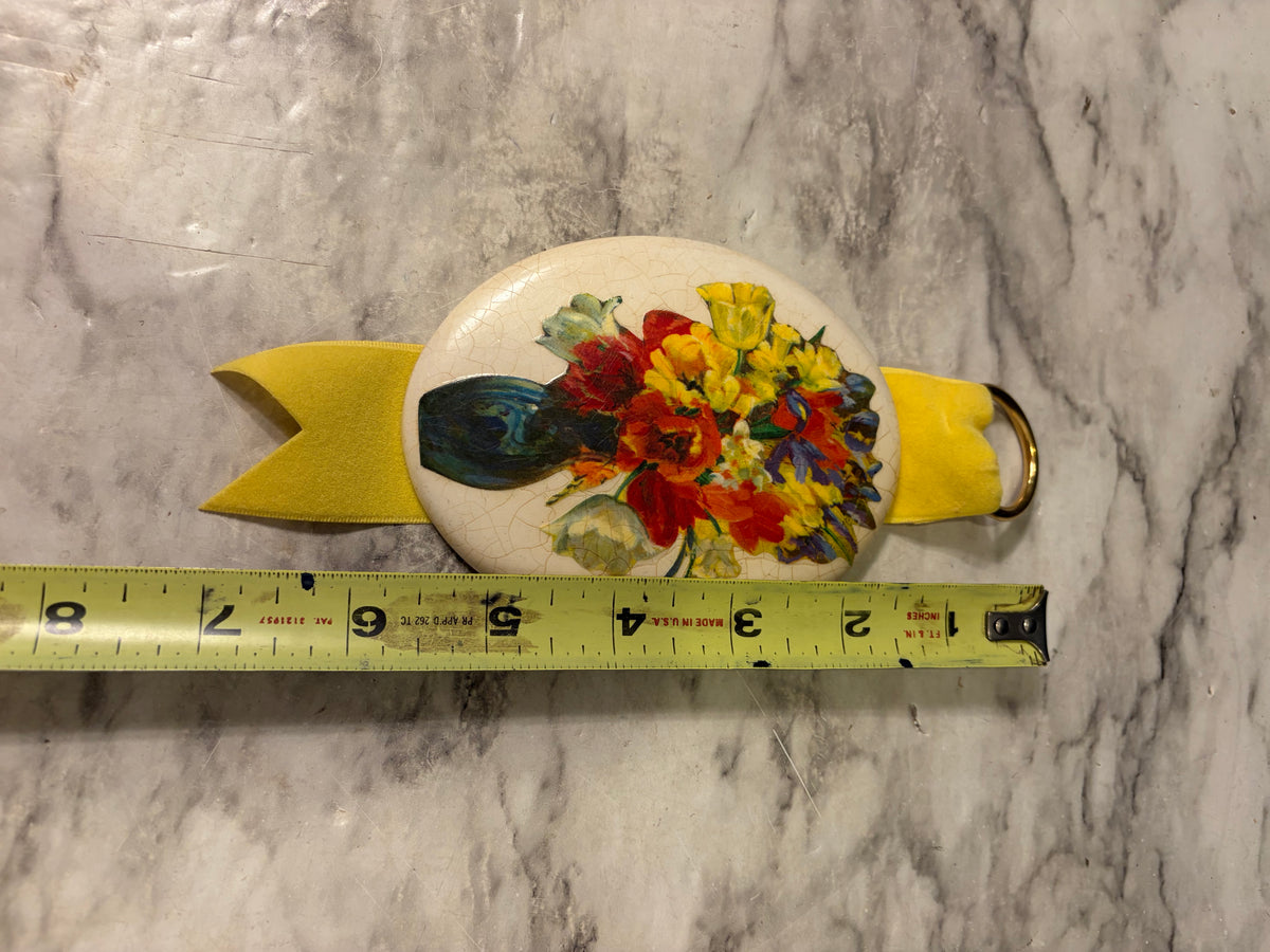 Homemade Plaster Floral Arrangement Plaque