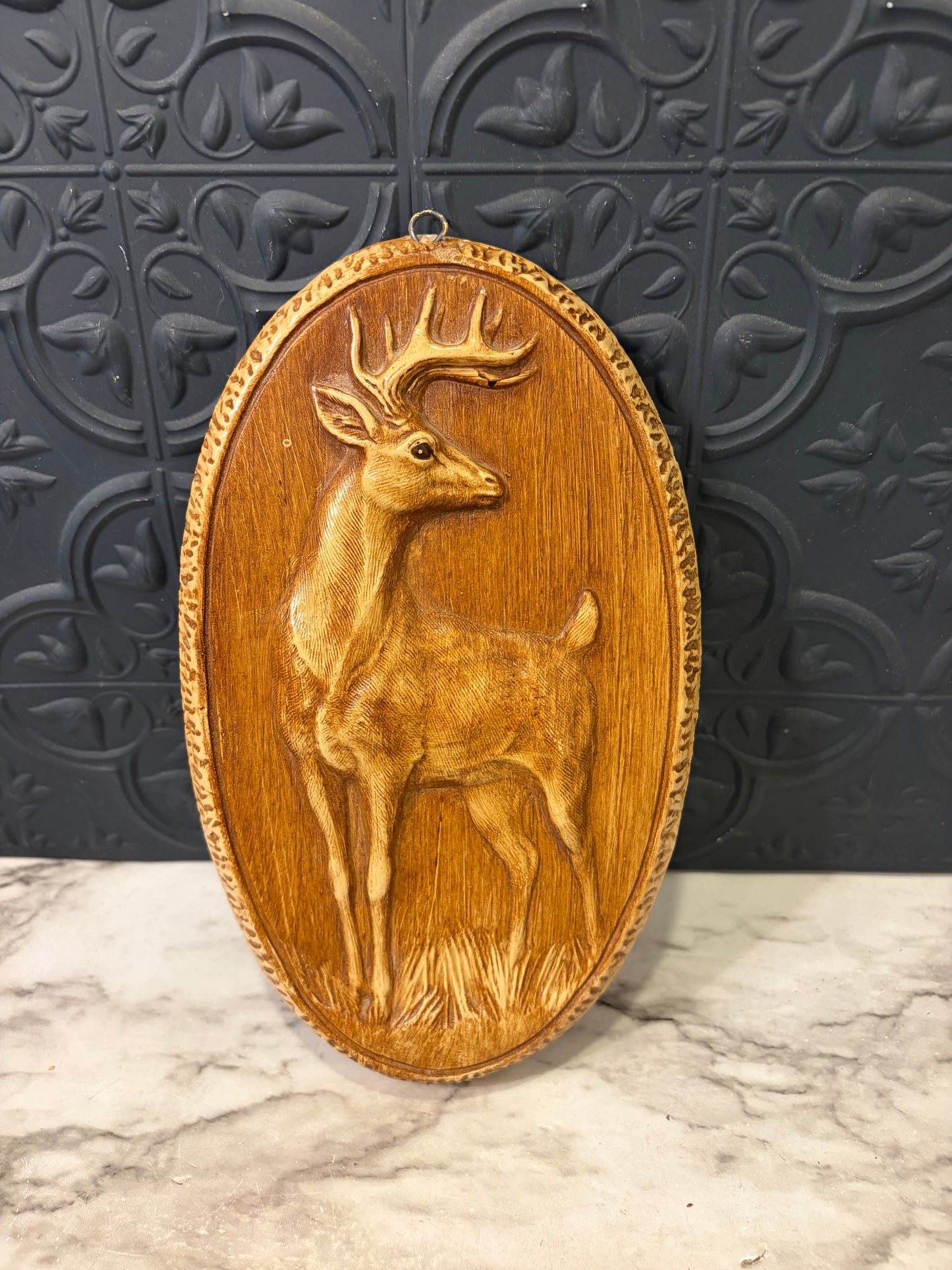 Plaster Relief Plaque of Deer