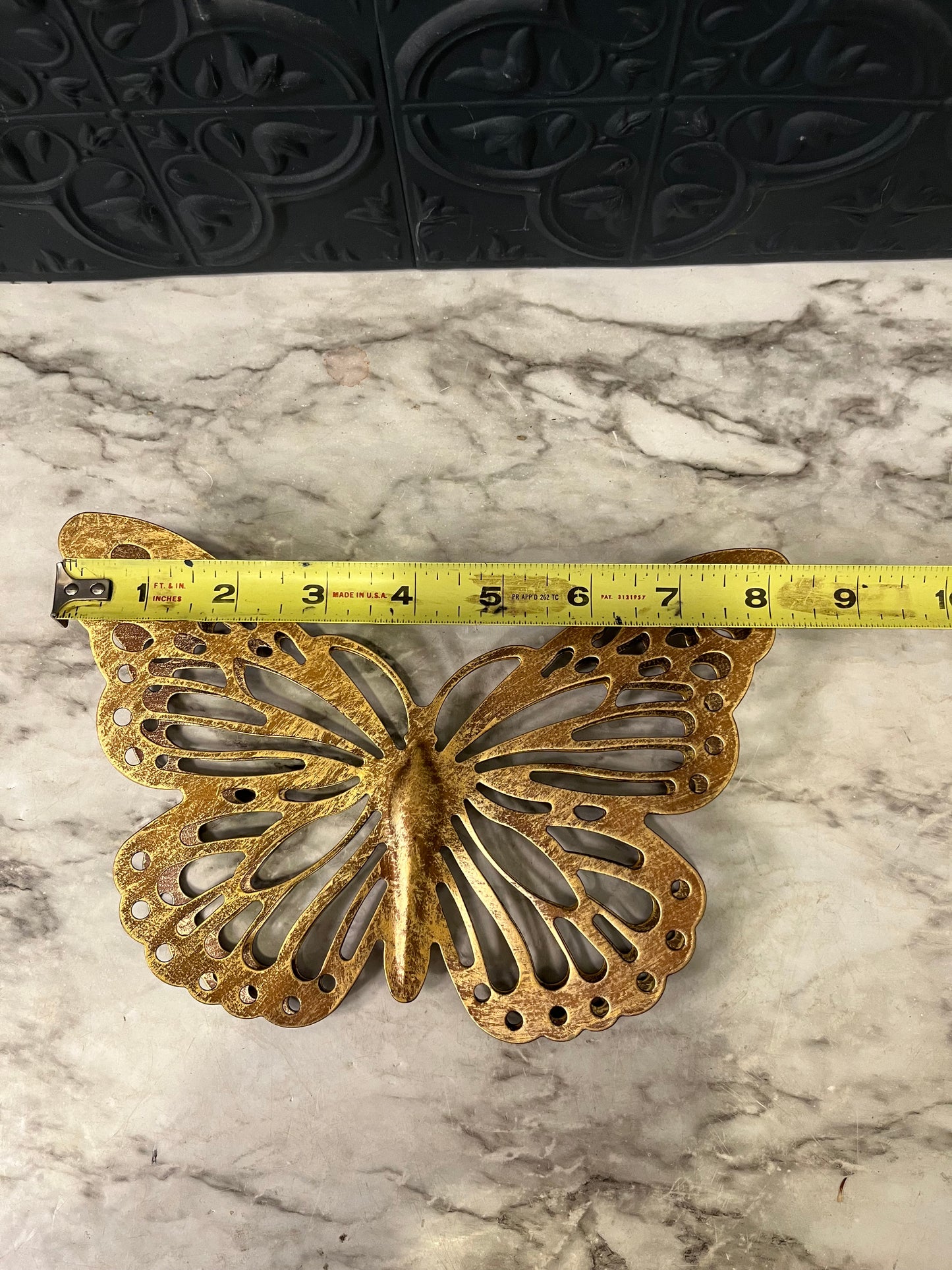 Gold Finish Metal Butterfly