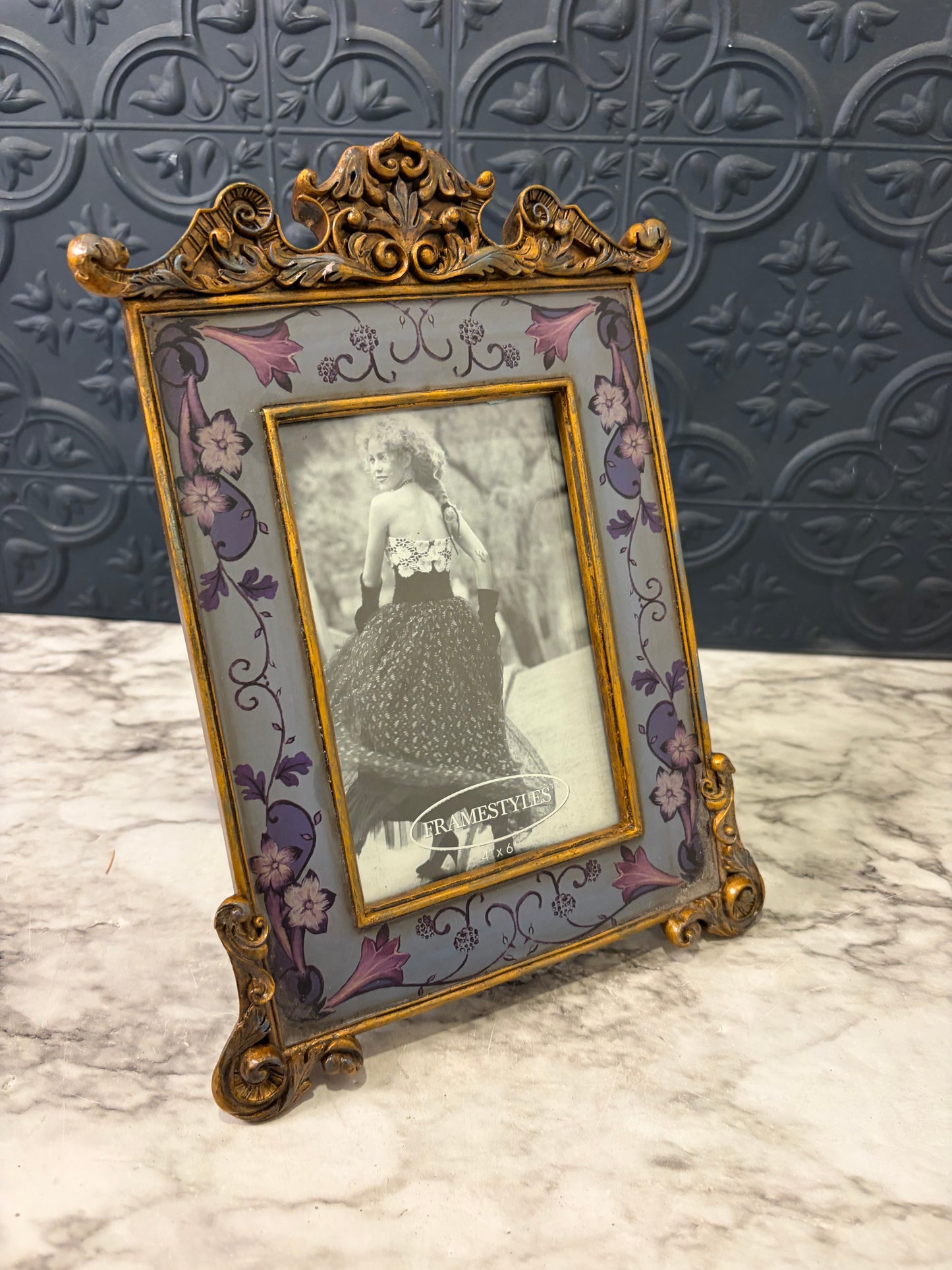 Purple and Gold Ornate Picture Frame