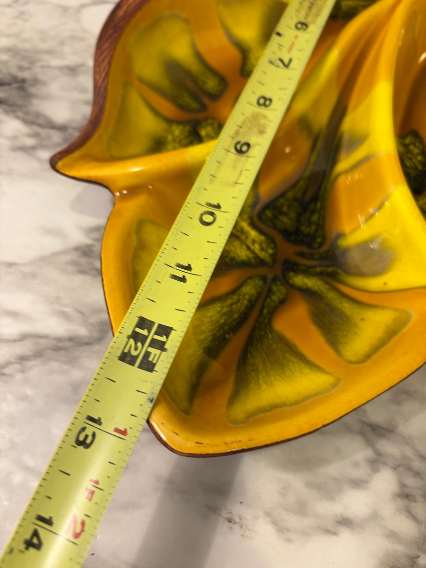MCM Yellow/Orange Leaf Dish