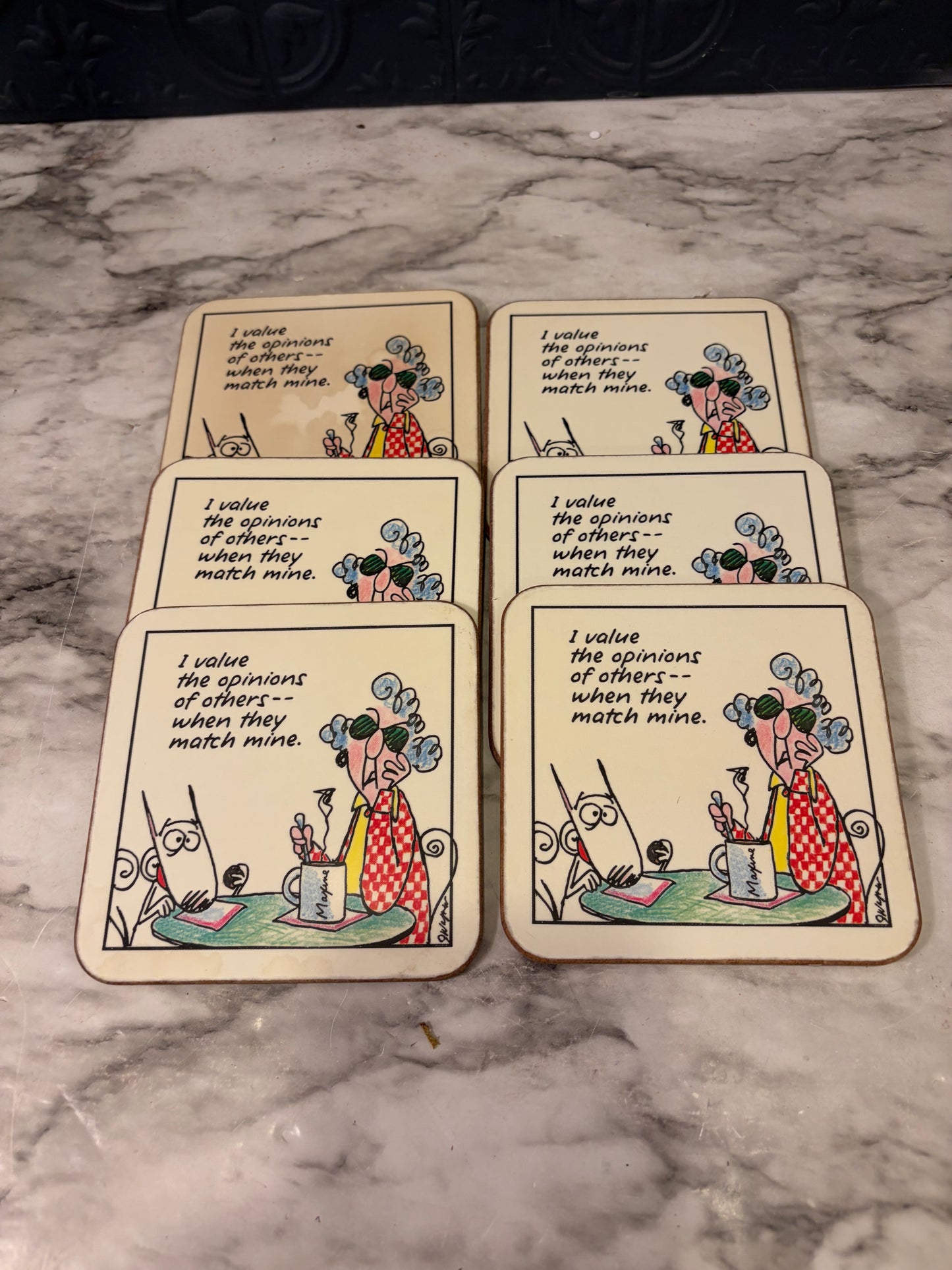Shoebox Maxine Coasters set of 6 AS Is