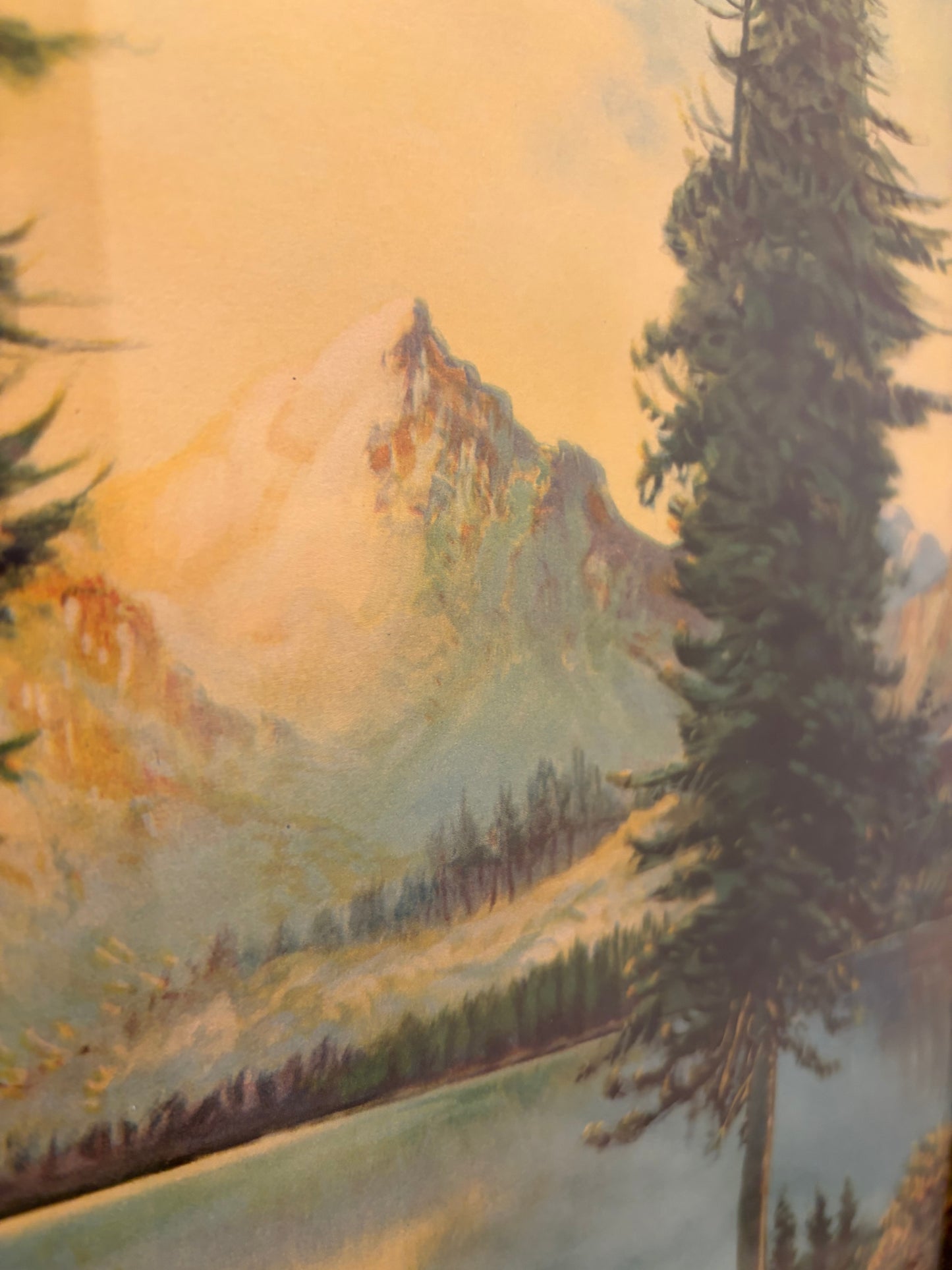 A Mountian Paradise Litograph Framed