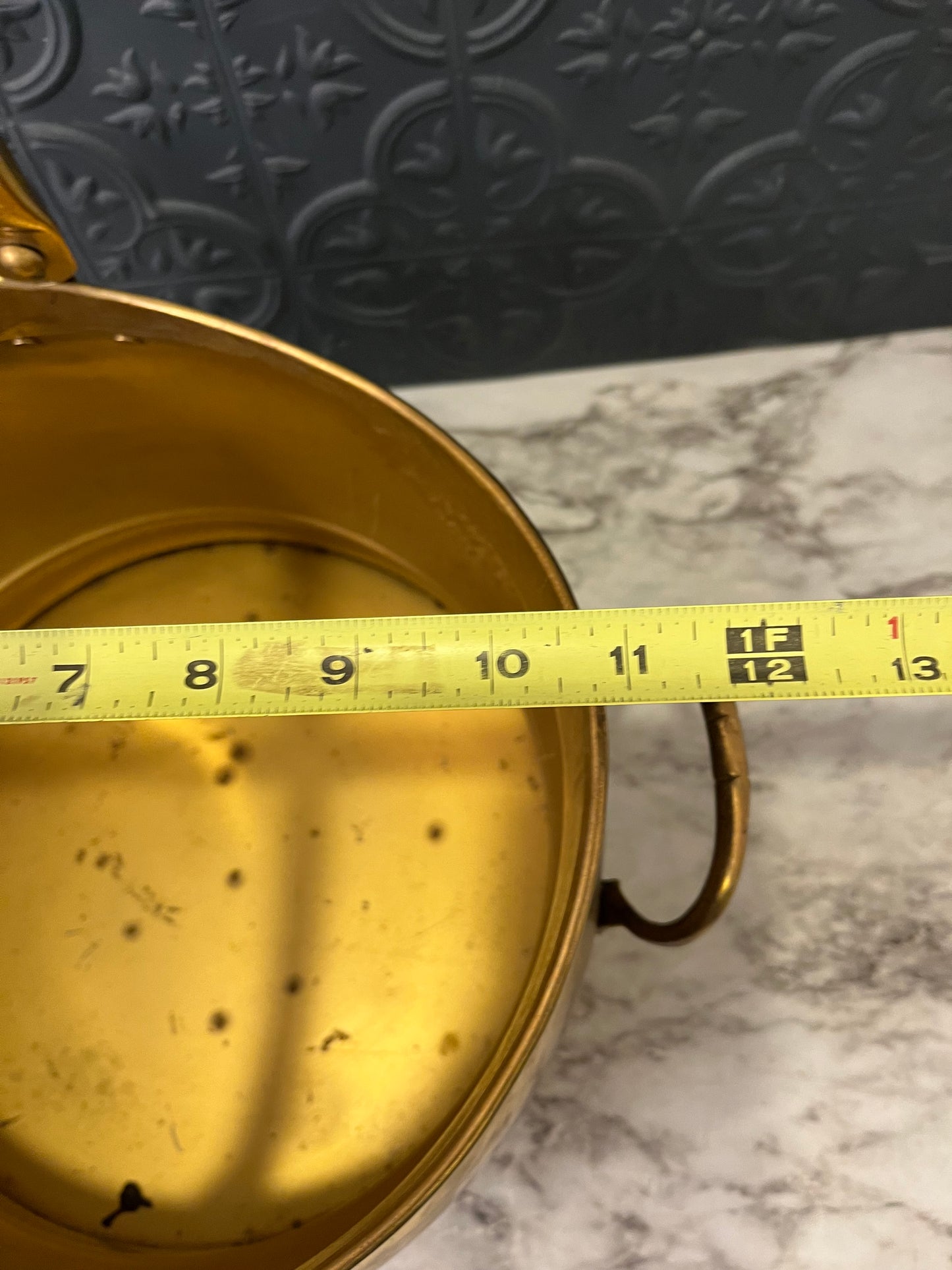 Large brass coal scuttle