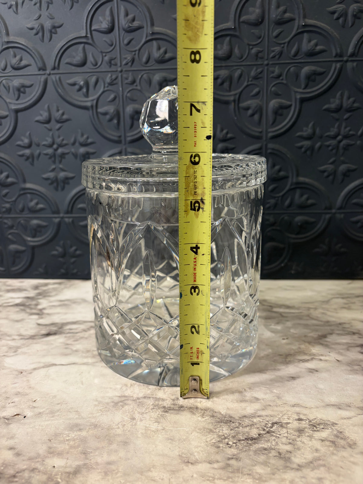 Heavy Cut Crystal Biscut Jar