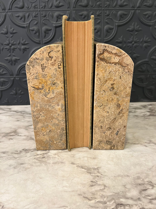 Fossilized Stone bookends Set of 2