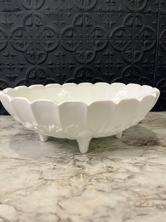 Indiana Milk Glass Footed Fruit Bowl