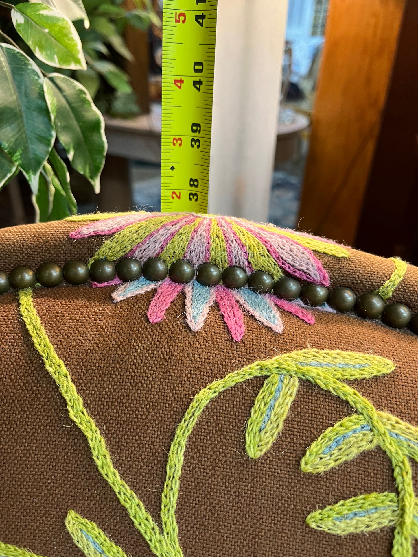 Floral Embroidered Arm Chair