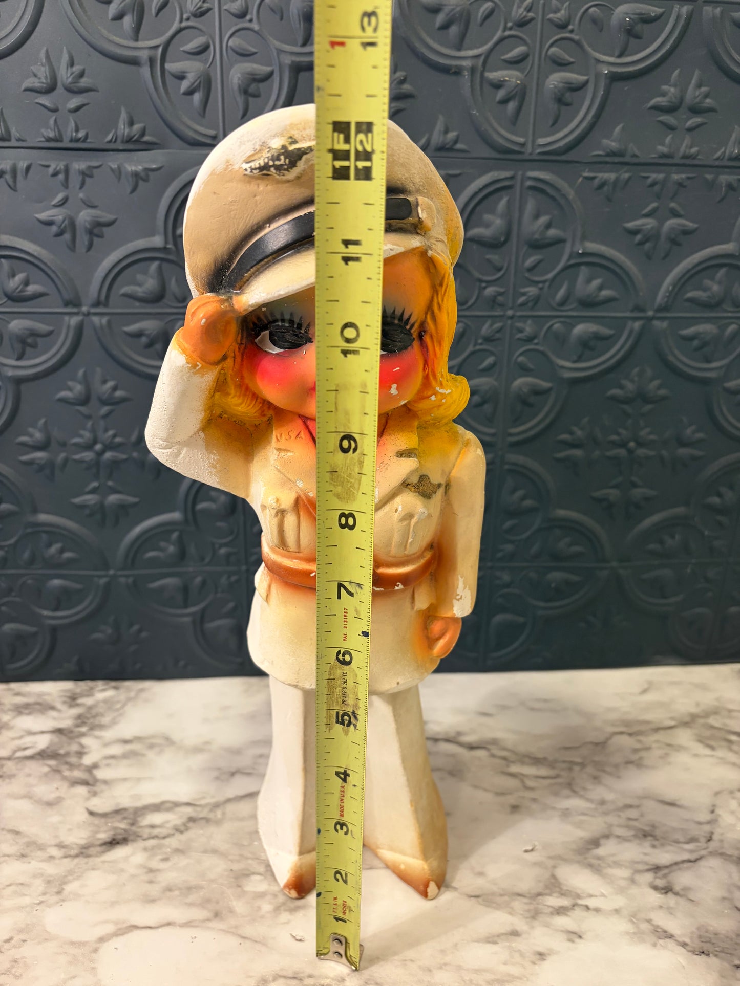 Chalkware Stewardess/Pilot Figure
