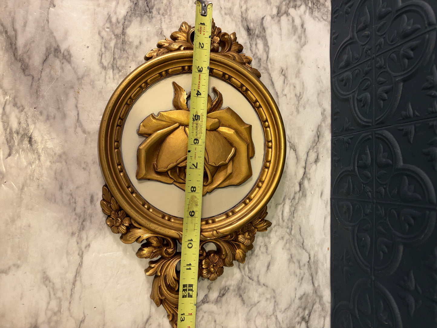 Gold Dart Rose Framed