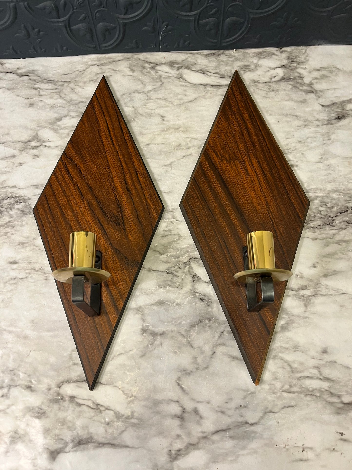 Diamond Laminate MCM Sconce x 2