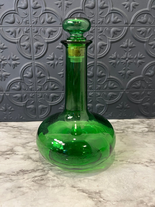 Green glass Decanter