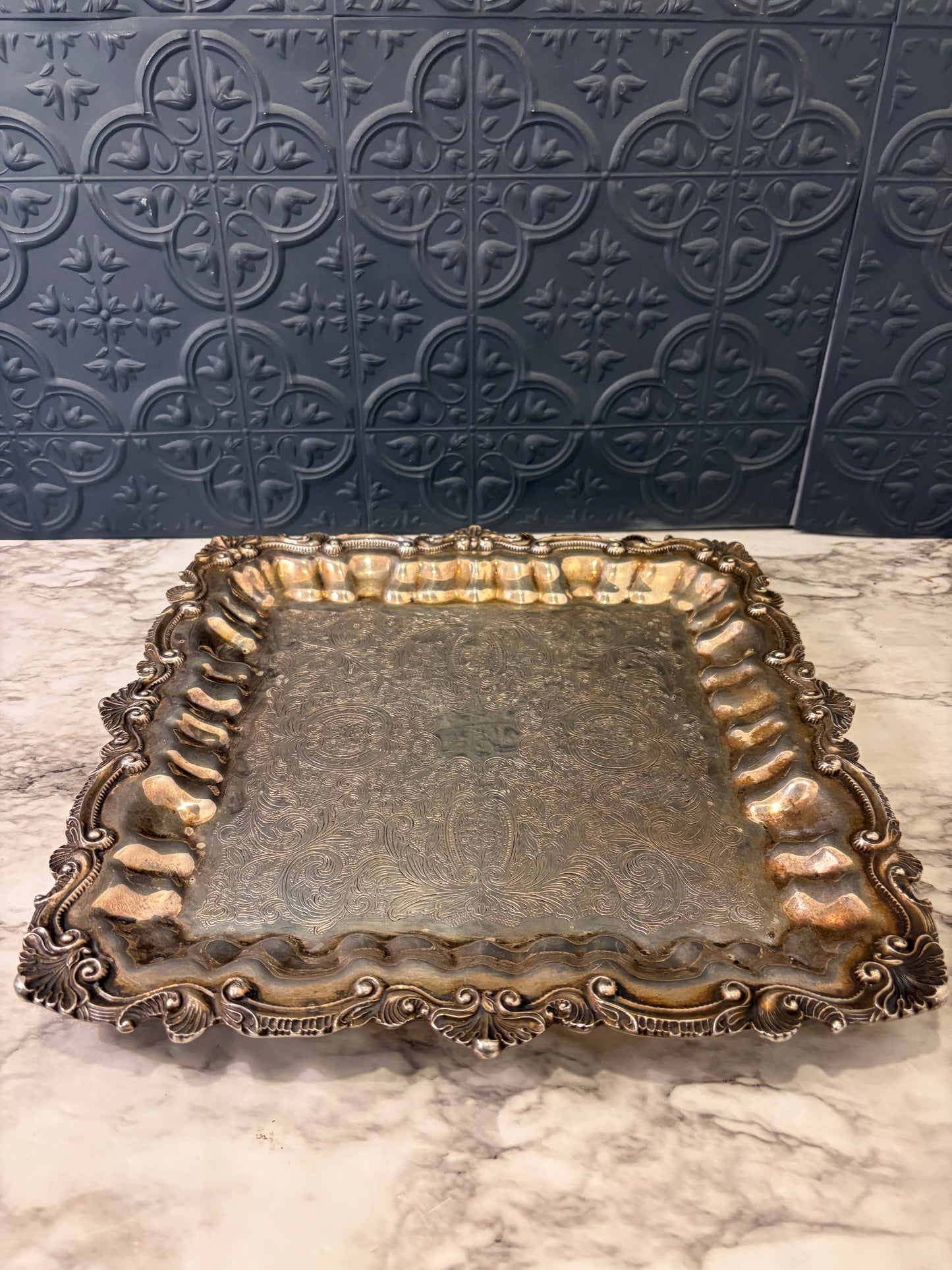 Wallace Silver Plated Square Footed Tray